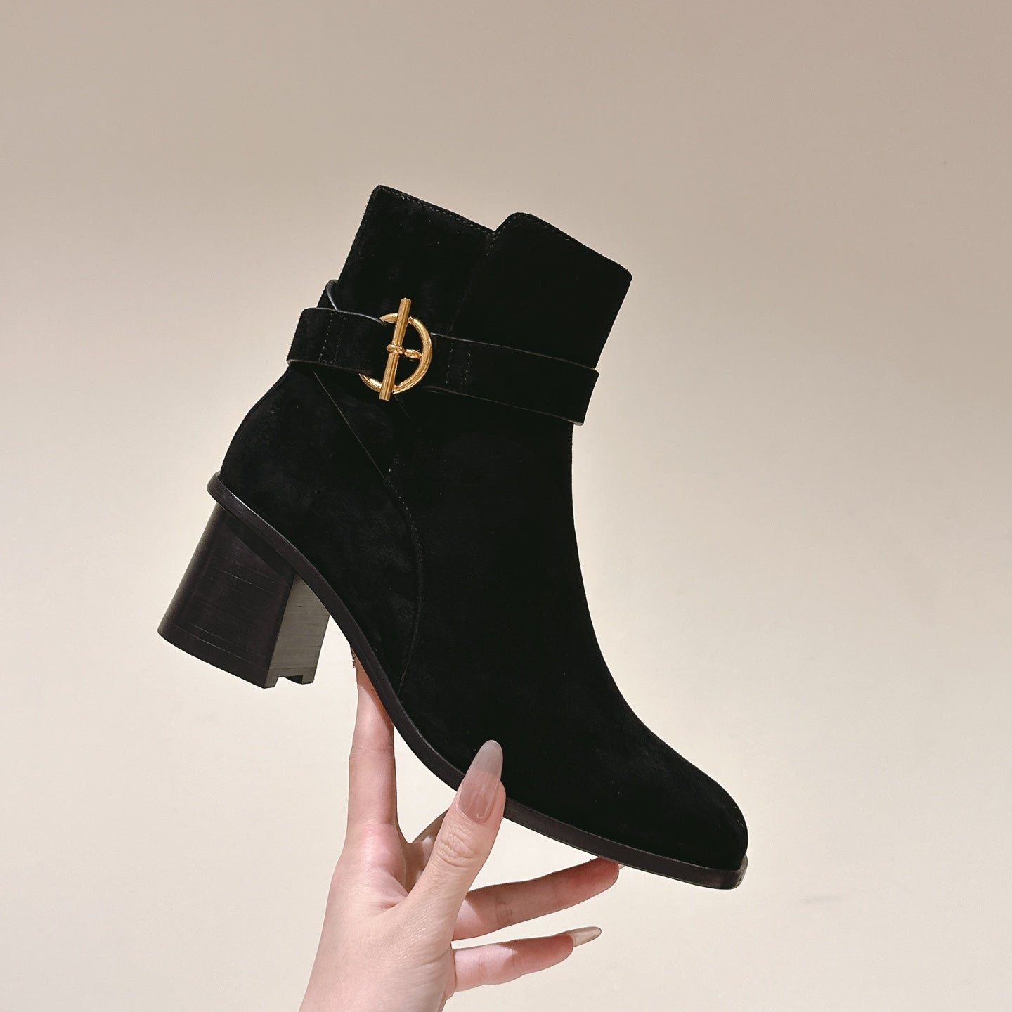 HM Jill Ankle Boot 65mm Black Suede 974679