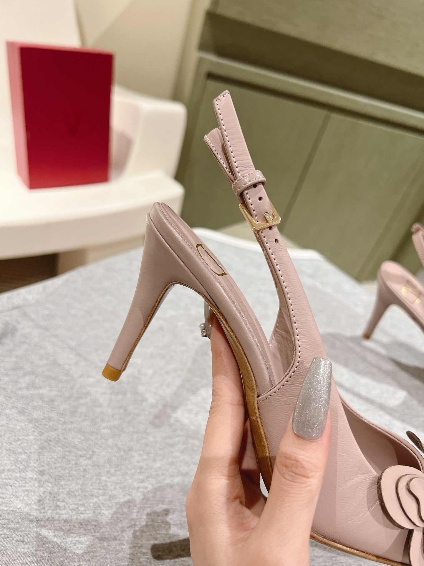 VT Papier-Phalène Pumps Light Pink Sheepskin 659183