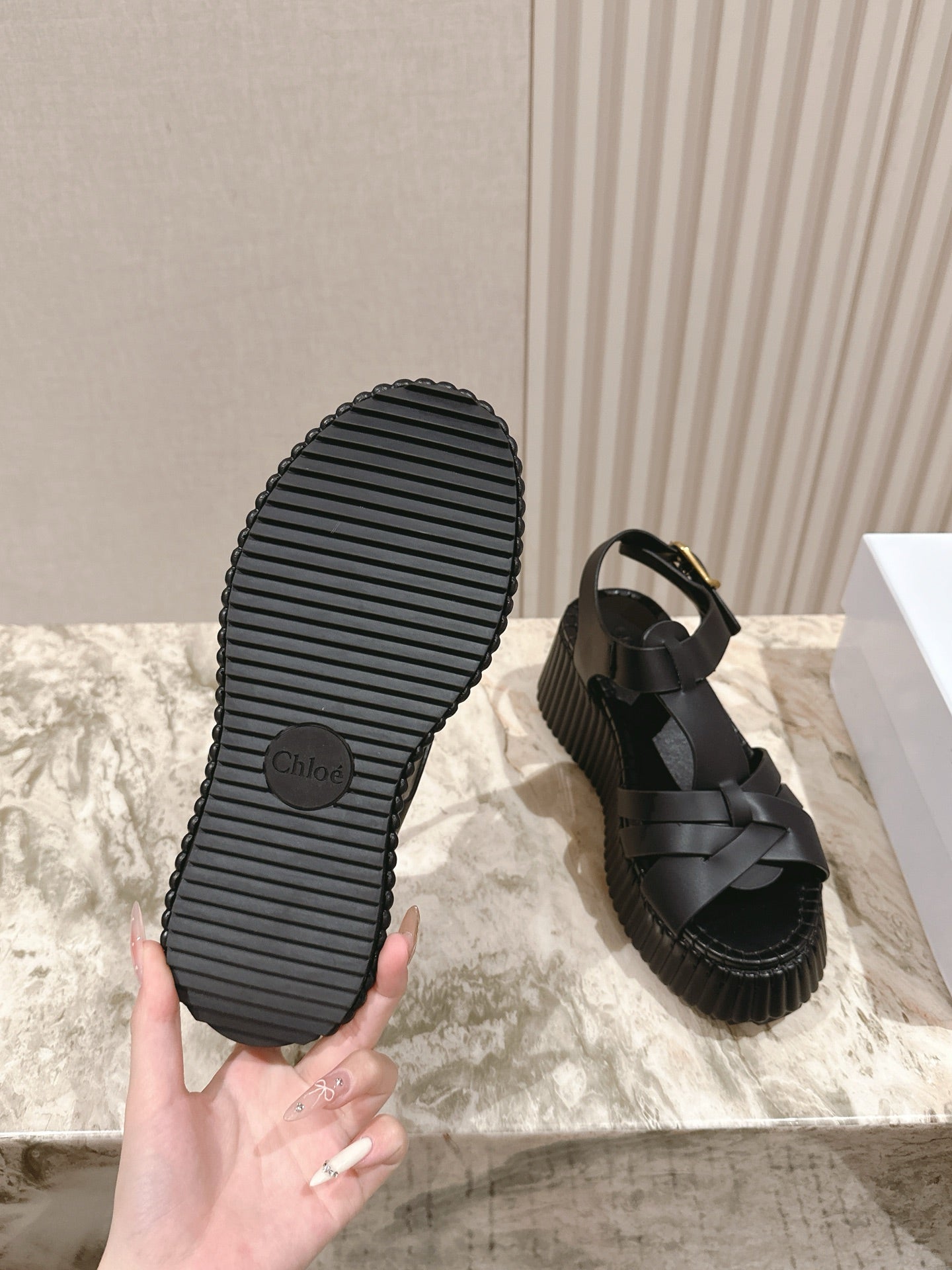 Chloé 26S High-Heeled Sandals in Black Lambskin