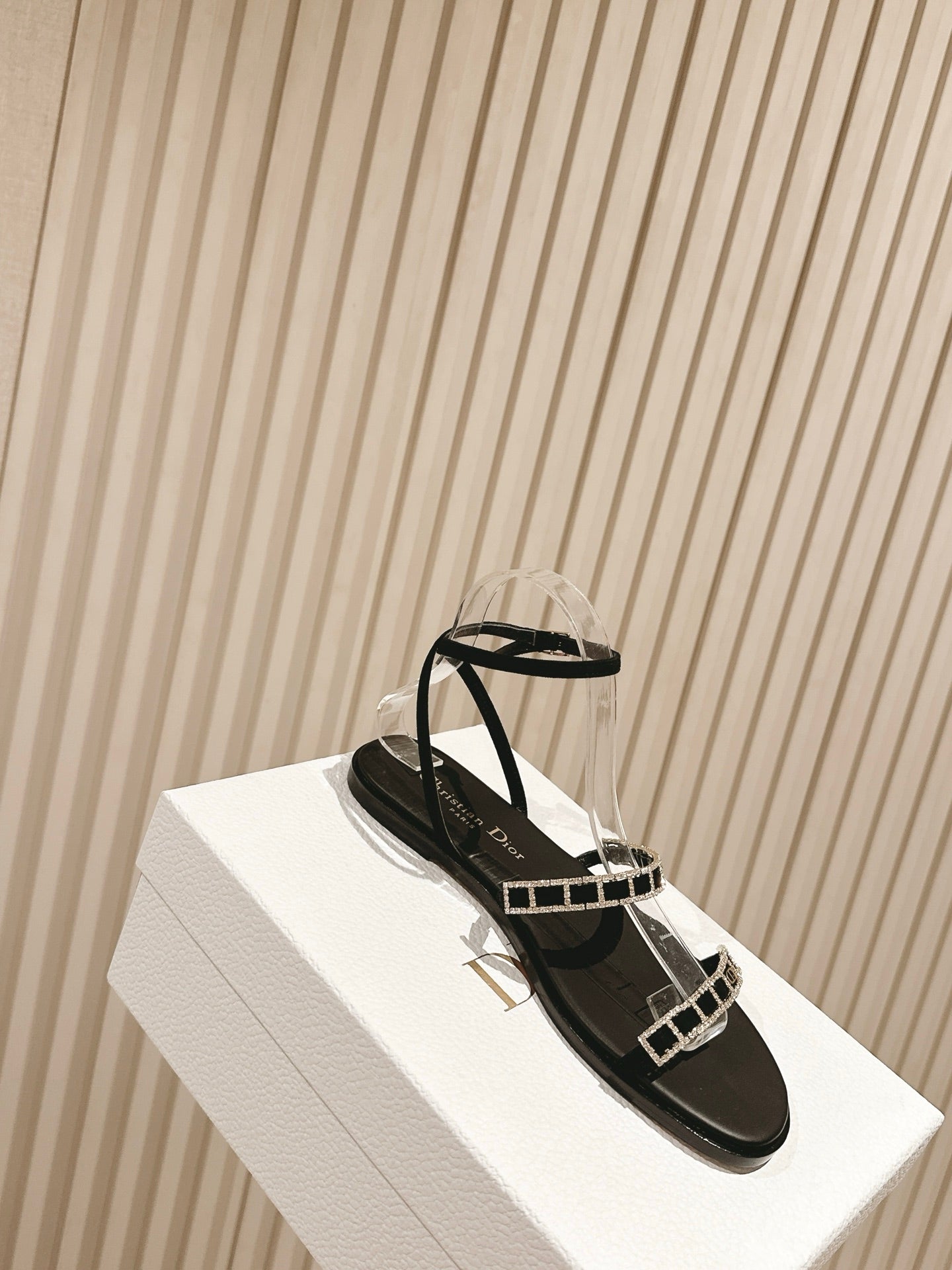 CD Diorissime Sandal Black Lambskin 483070