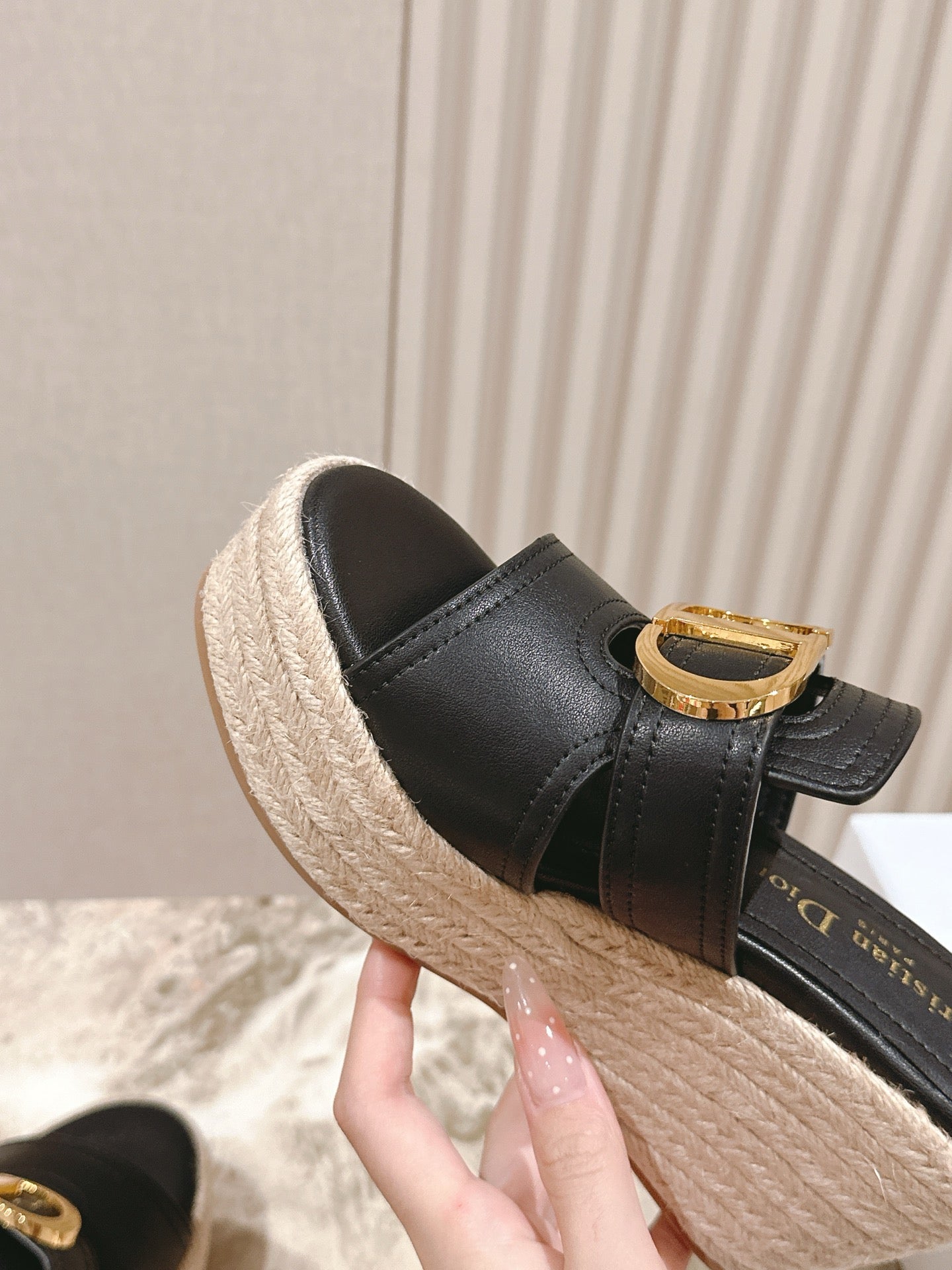 CD 30 Montaigne Wedge Slide 85mm Lambskin 483076