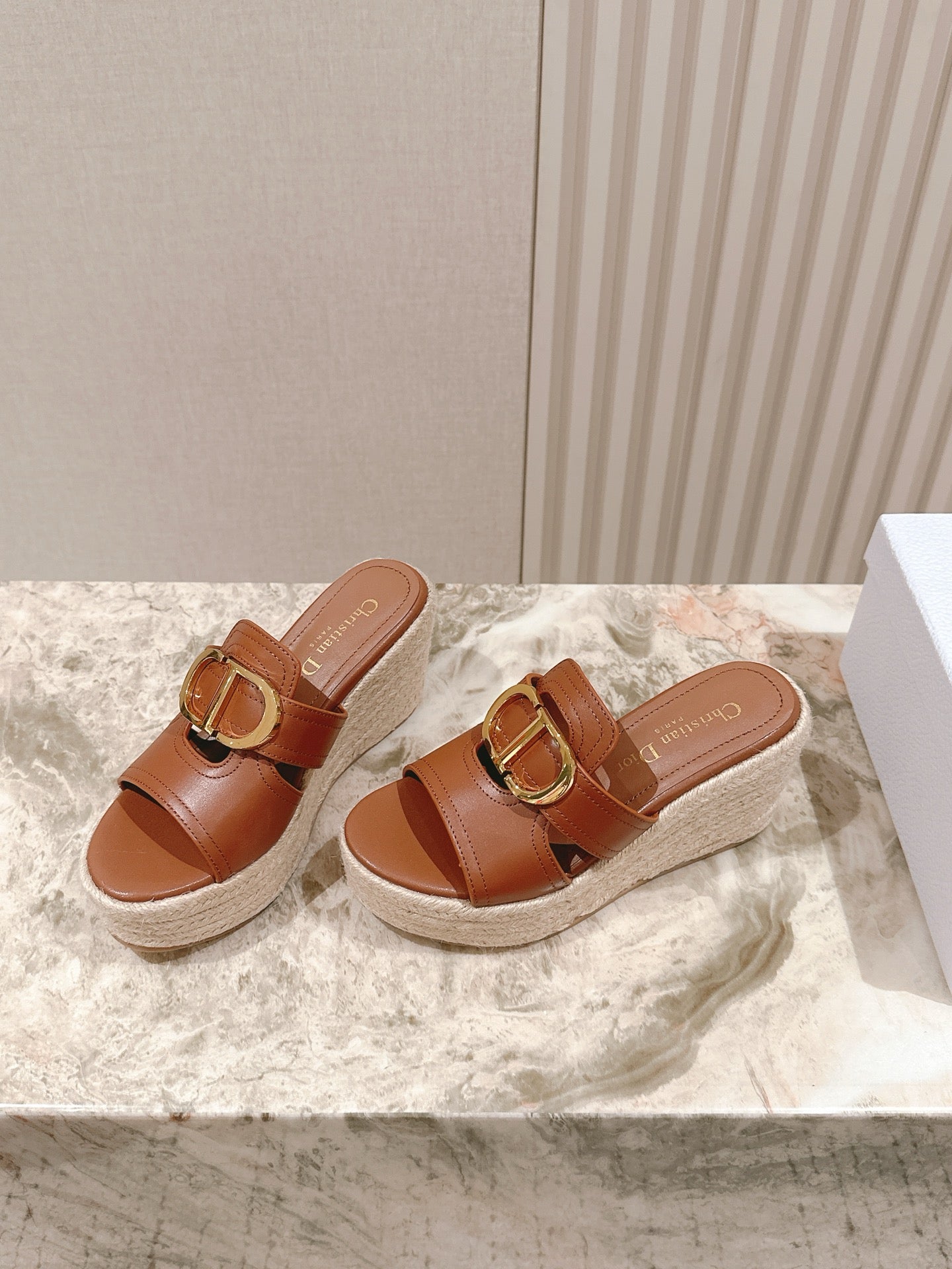 CD 30 Montaigne Wedge Slide 85mm Lambskin 483076