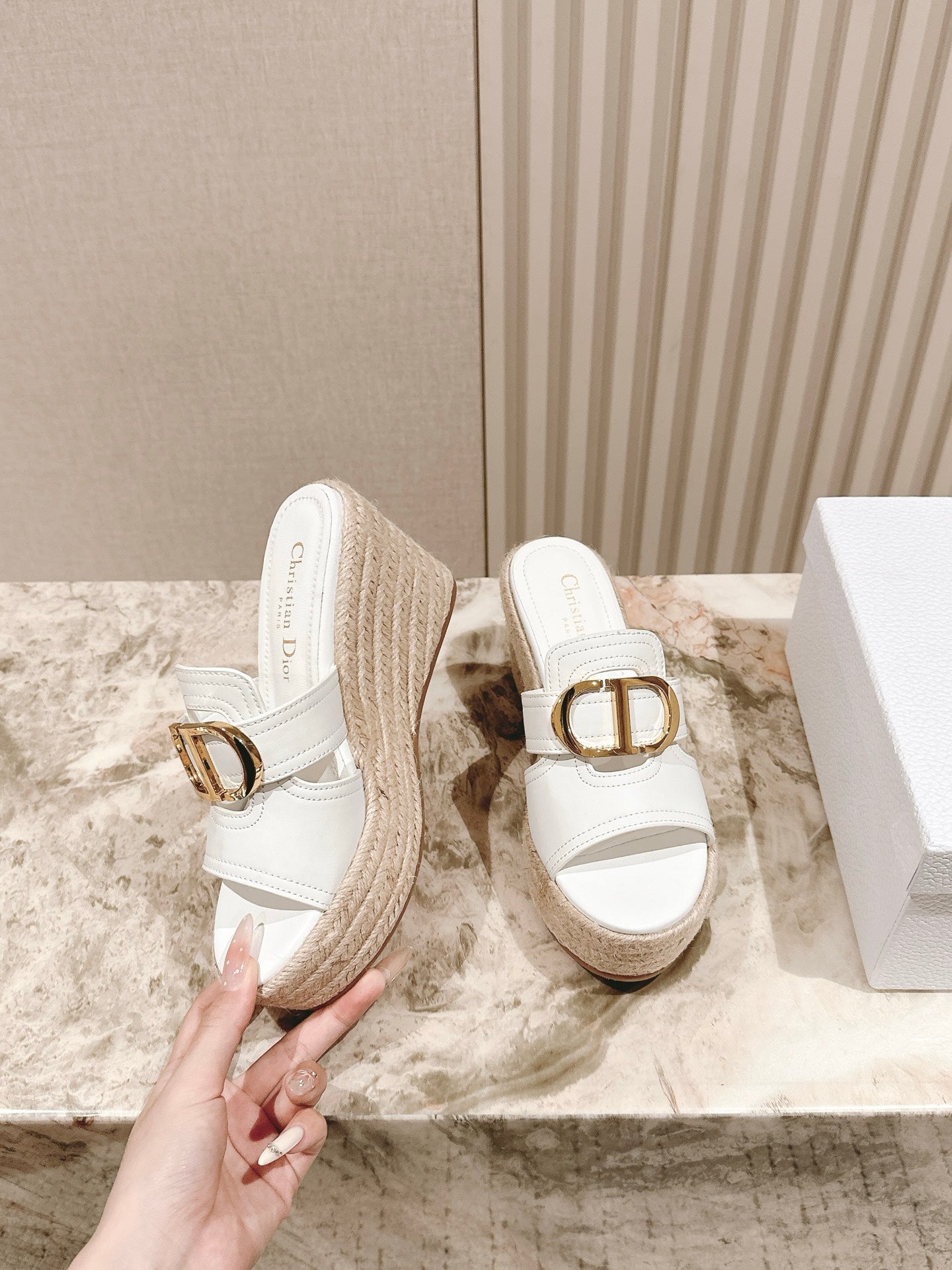 CD 30 Montaigne Wedge Slide 85mm Lambskin 483076
