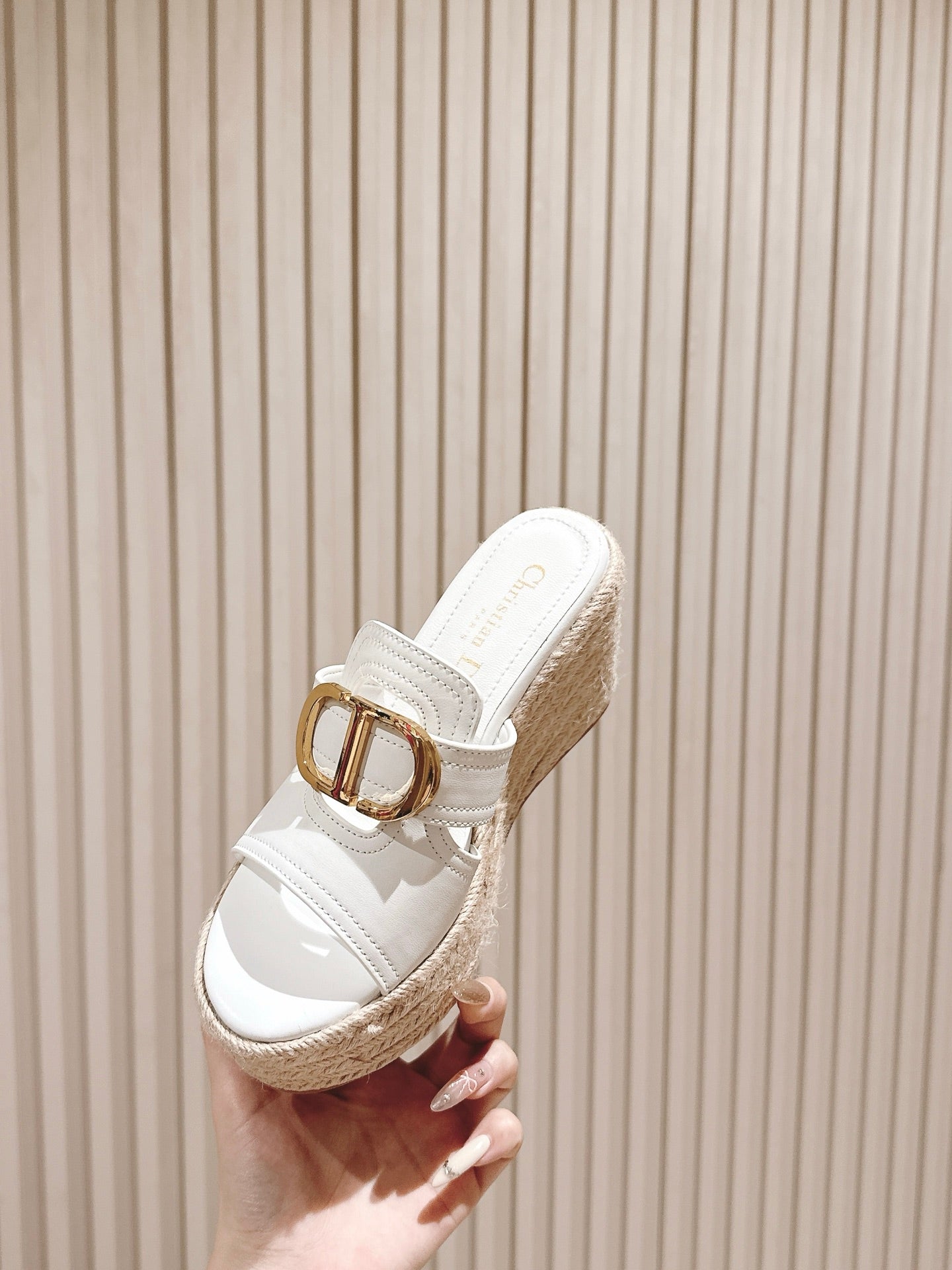 CD 30 Montaigne Wedge Slide 85mm Lambskin 483076