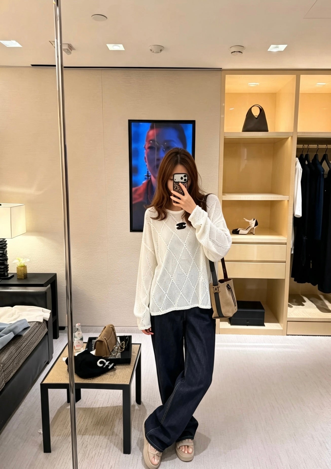 CC 26s Open-Knit Crewneck Sweater Wool 418025