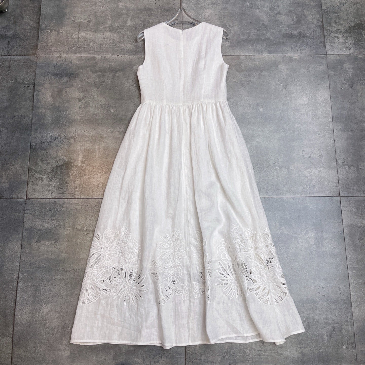 Max Mara 26s Maxi Dress White Linen 400510