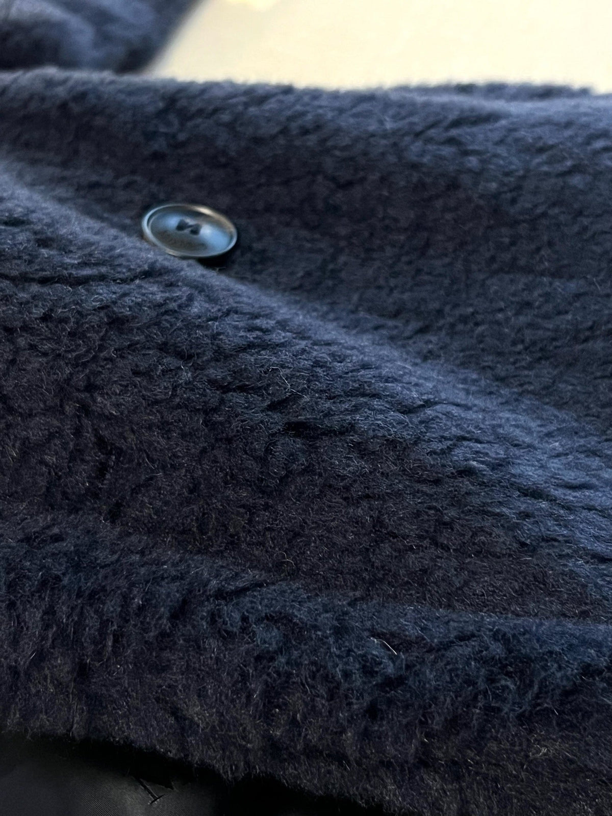 Max Mara Teddy Bear Icon Long Coat Navy Alpaca Wool Silk 429226