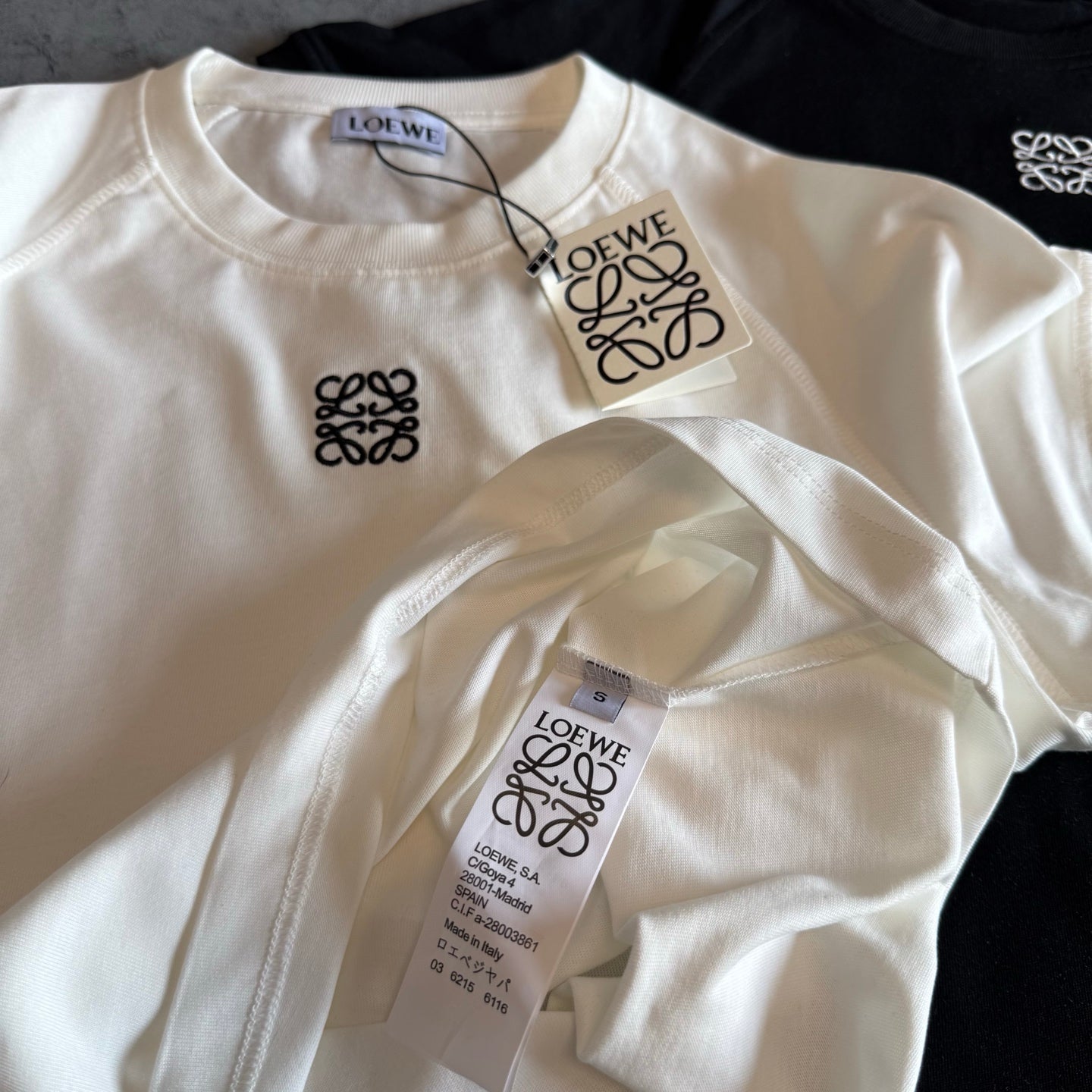 Loewe Anagram T-Shirt Black White Cotton Jersey 350441