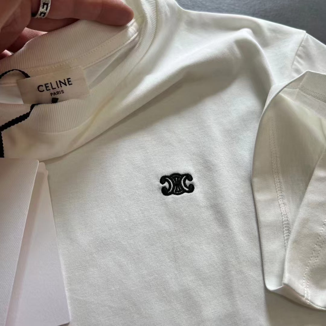 Celine SS26 Classic Embroidered T-shirt Cotton 350444