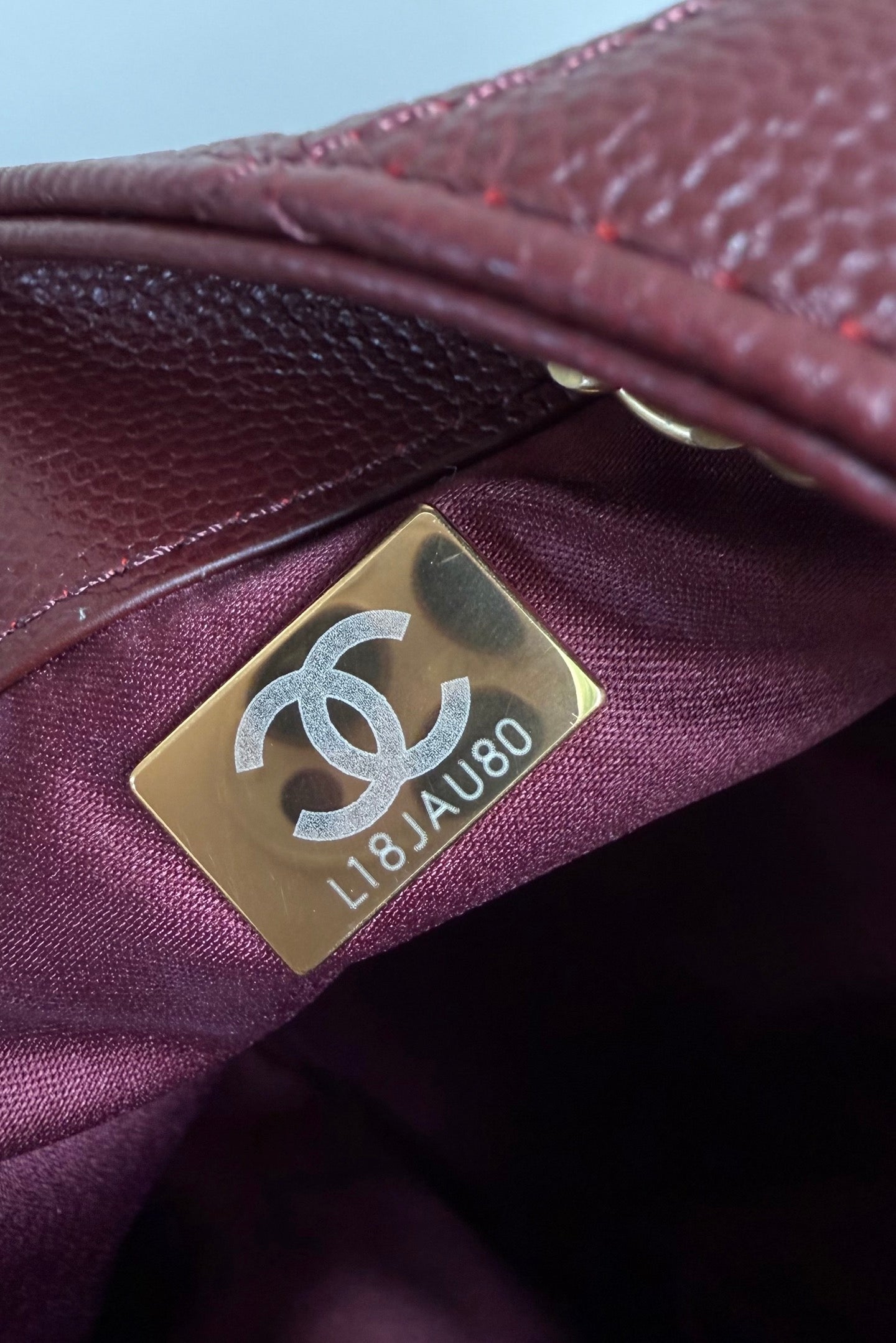 CC 25 Hobo Bag Burgundy Grained Calfskin Leather GHW 282512