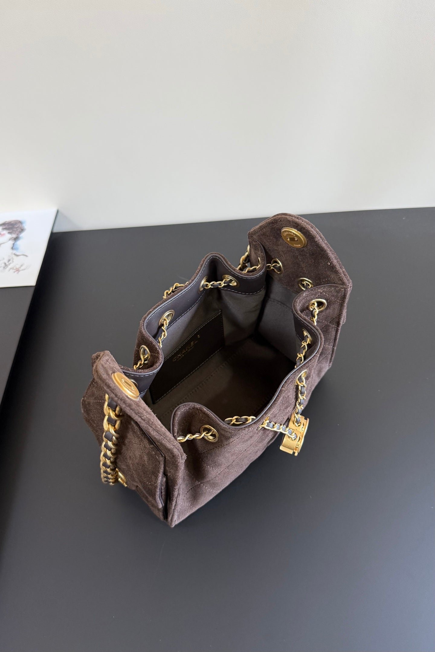 CC 25 Mini Hobo Bag Chocolate Suede GHW 282548