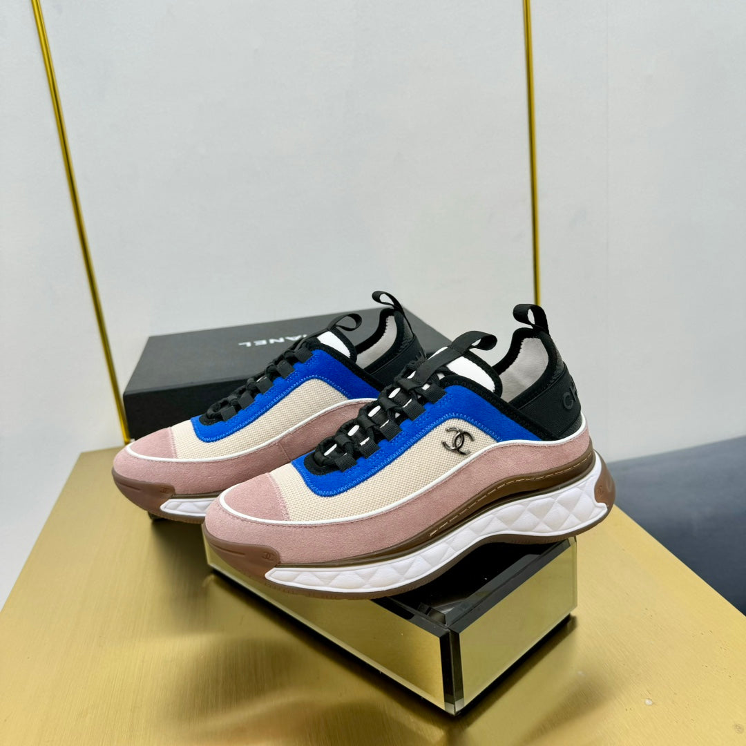 CC 26s Runner Sneakers Pink Blue Black Fabric Suede 139957