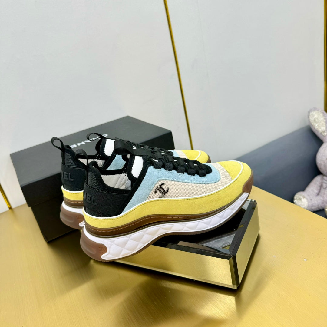 CC 26s Runner Sneakers Yellow Blue Black Fabric Calfskin 139958