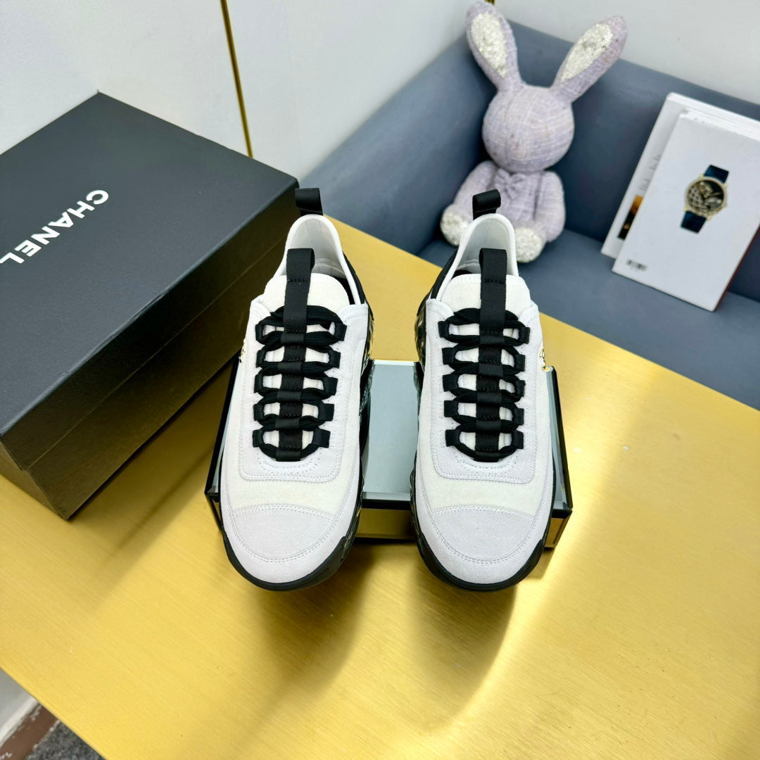 CC 26s Clear Sole Sneakers White Black Velvet 139960