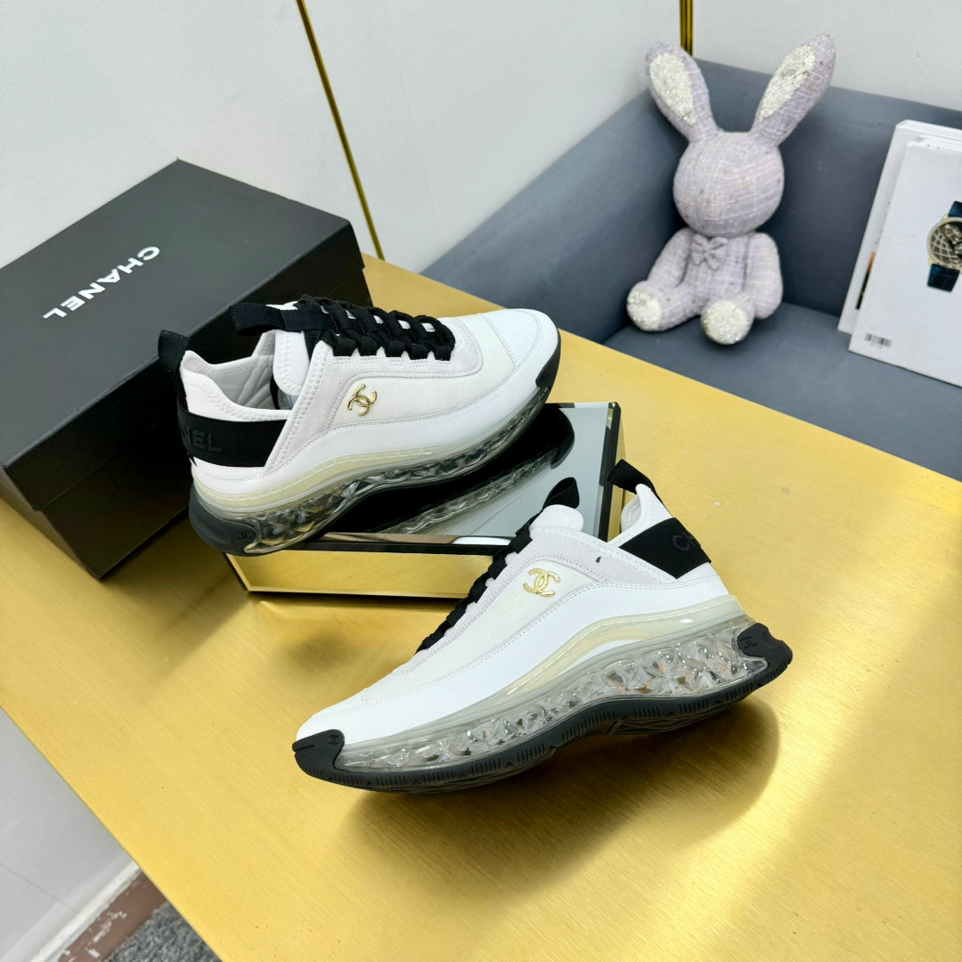 CC 26s Clear Sole Sneakers White Black Calfskin 139963