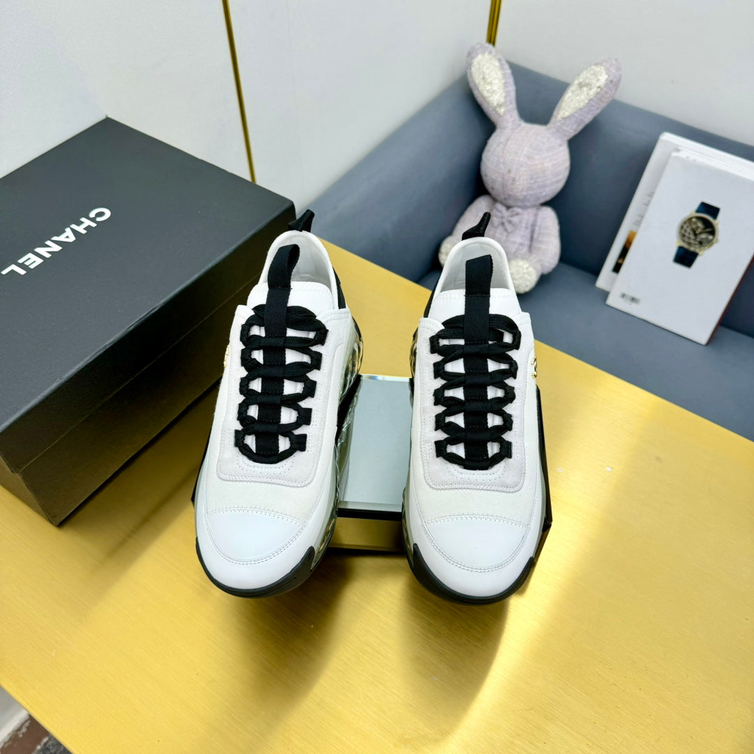 CC 26s Clear Sole Sneakers White Black Calfskin 139963