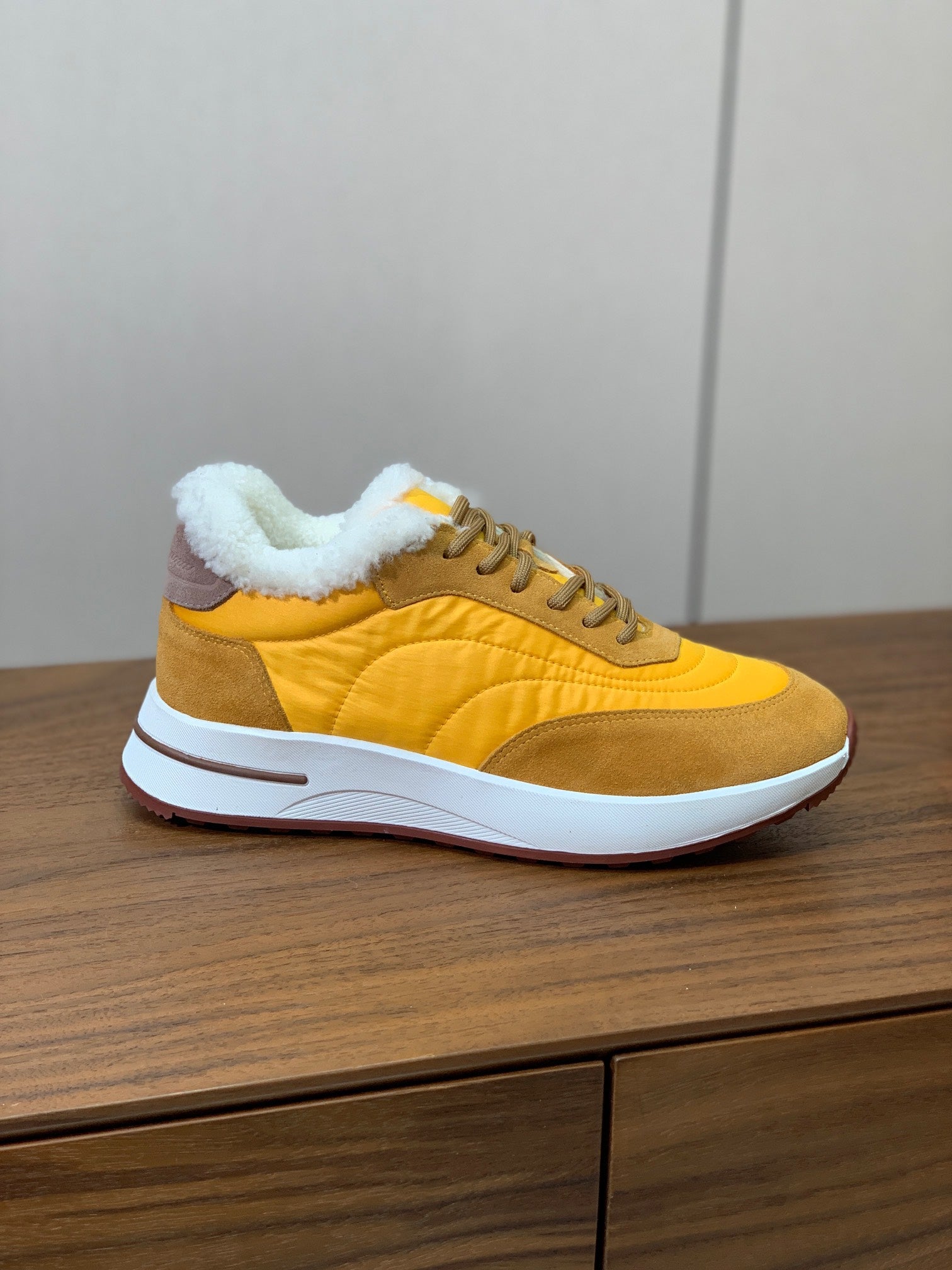 LP Week-end Walk Sneakers In Yellow Mix Dark Yellow Denim With Wool Fleece Lining 984278