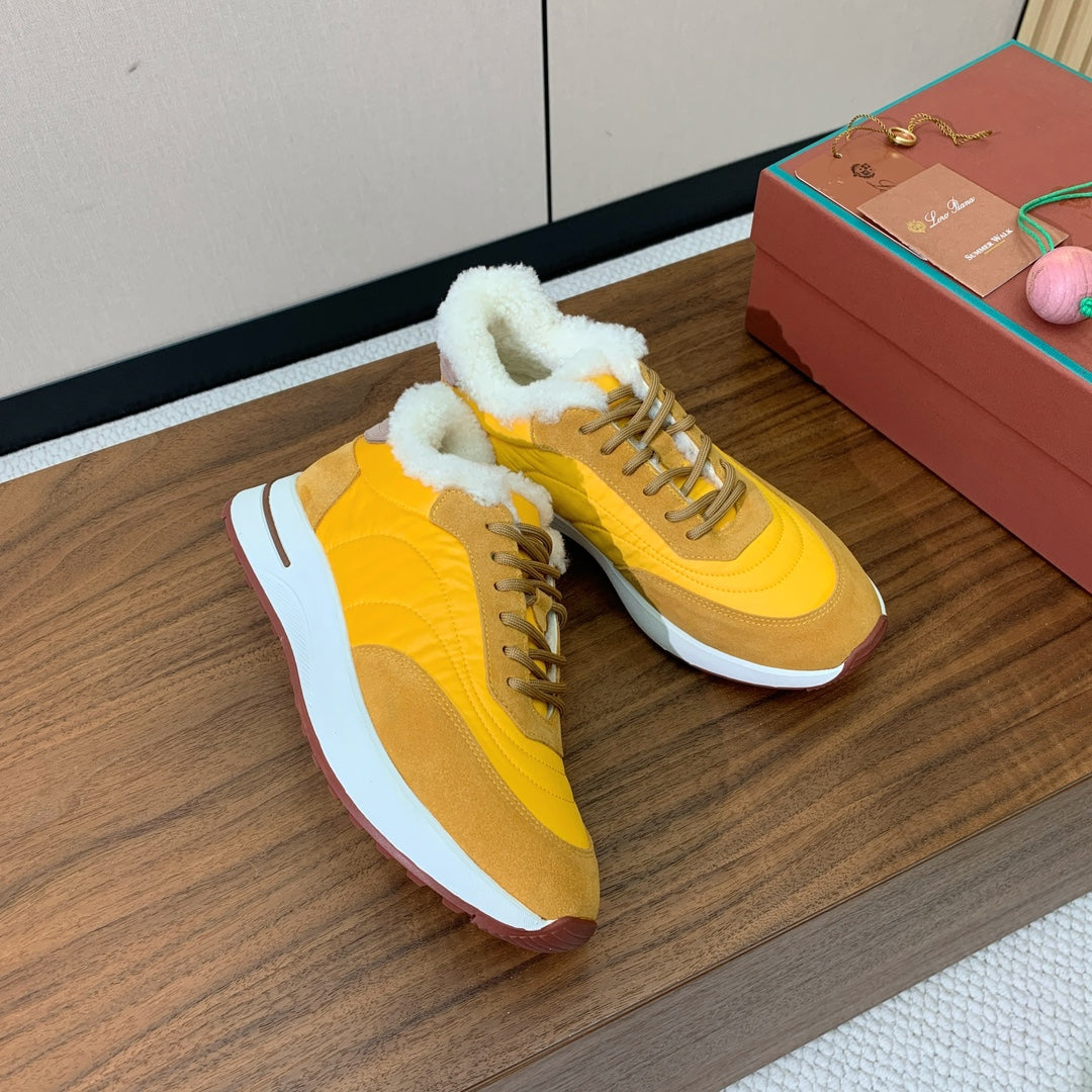 LP Week-end Walk Sneakers In Yellow Mix Dark Yellow Denim With Wool Fleece Lining 984278