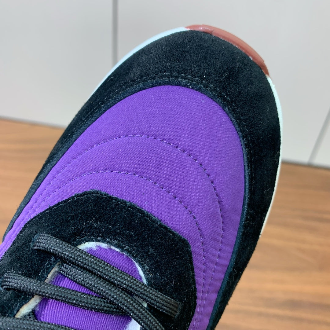 LP 26s Flexy Walk Sneakers 3cm Purple Black Suede Shearling 110919
