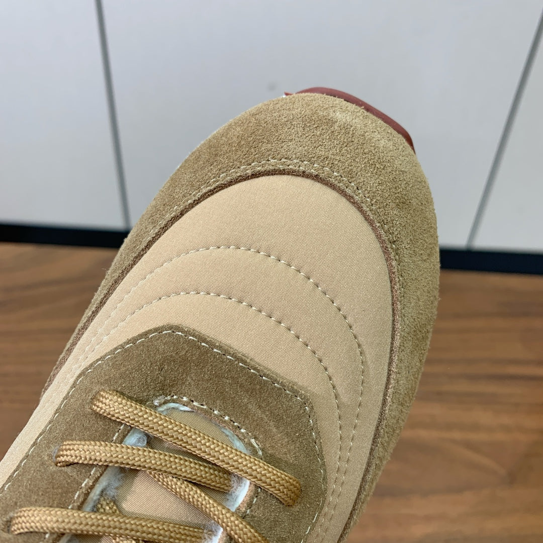 LP Week-end Walk Sneakers In Dark Beige Mix Camel Denim With Wool Fleece Lining 984283