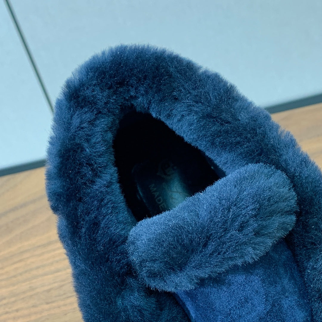 LP Open Walk Ankle Boot In Navy Blue Suede With Wool Fleece Lining 984275