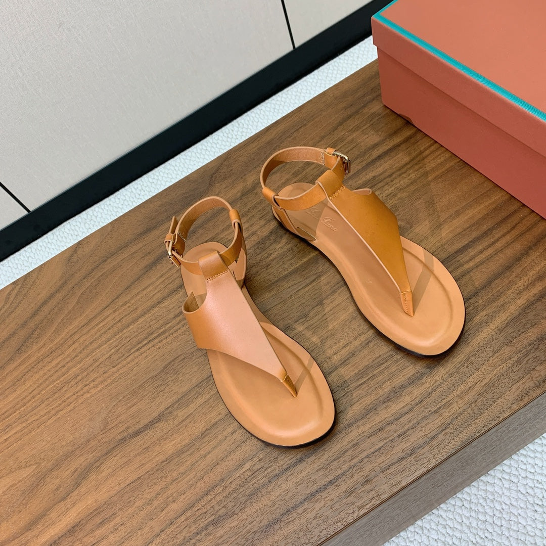 LP 26s Flip Flops Sandal In Light Brown Calfskin