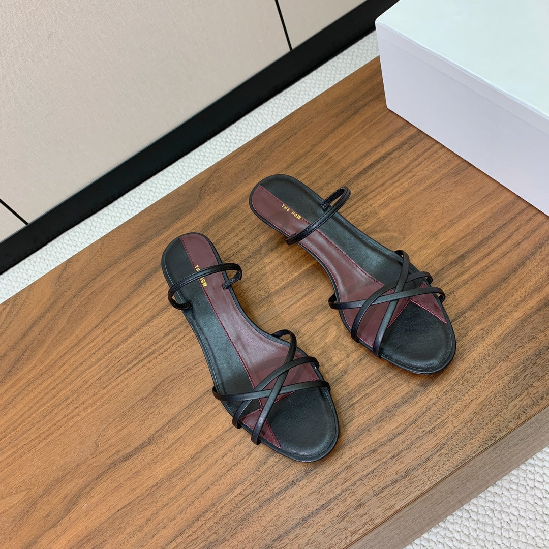 The Row Heel Sandals 30mmBlack Mix Burgundy Sheepskin 325423