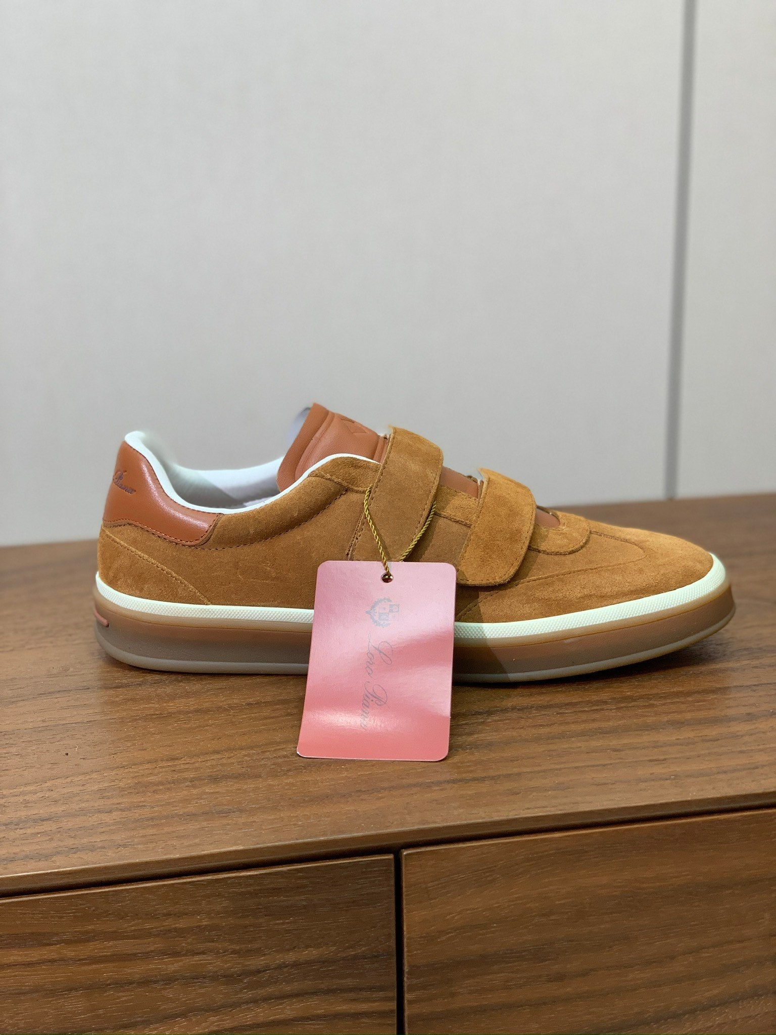 LP Kid's Tennis Walk Sneaker Camel Suede Calfskin 585746
