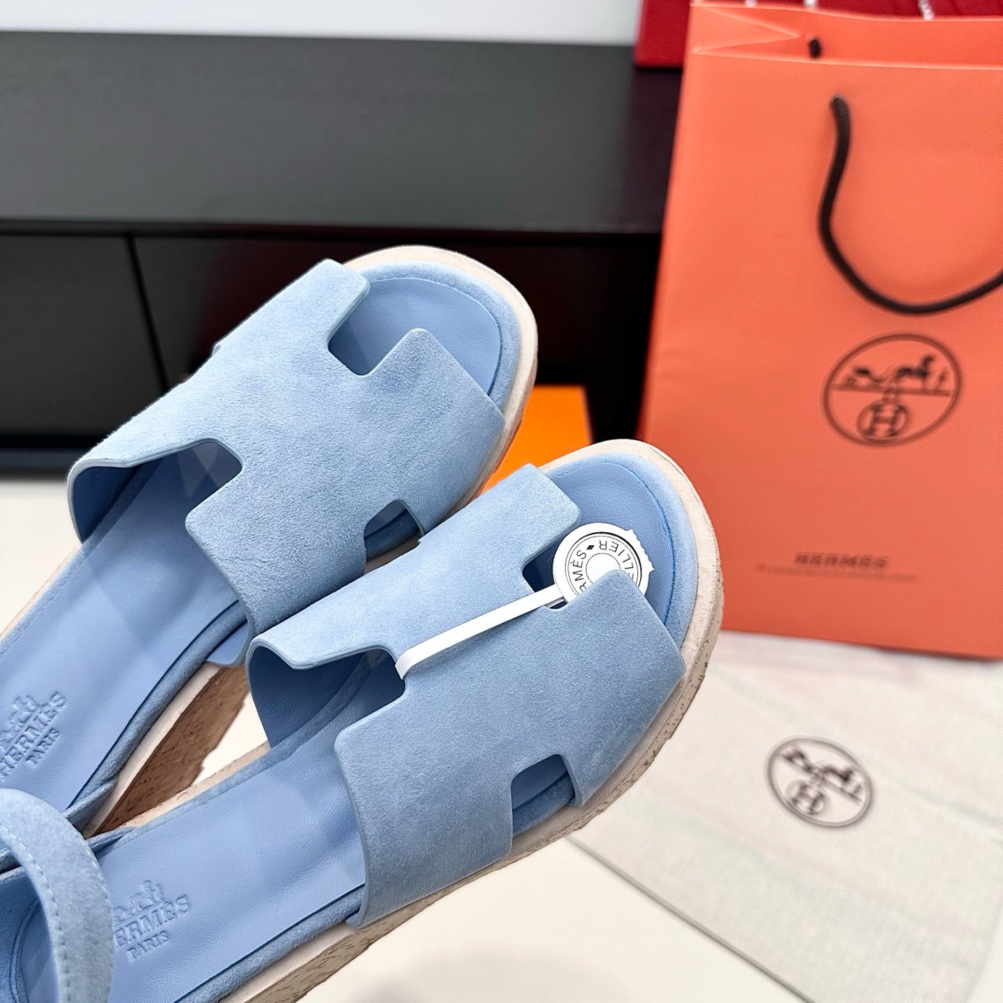 HM Luce 30 Sandal 65mm Light Blue Suede 622760