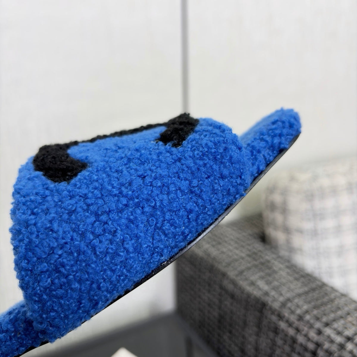 CC 26s Shearling Square Toe Sandals Blue Black Wool 128086