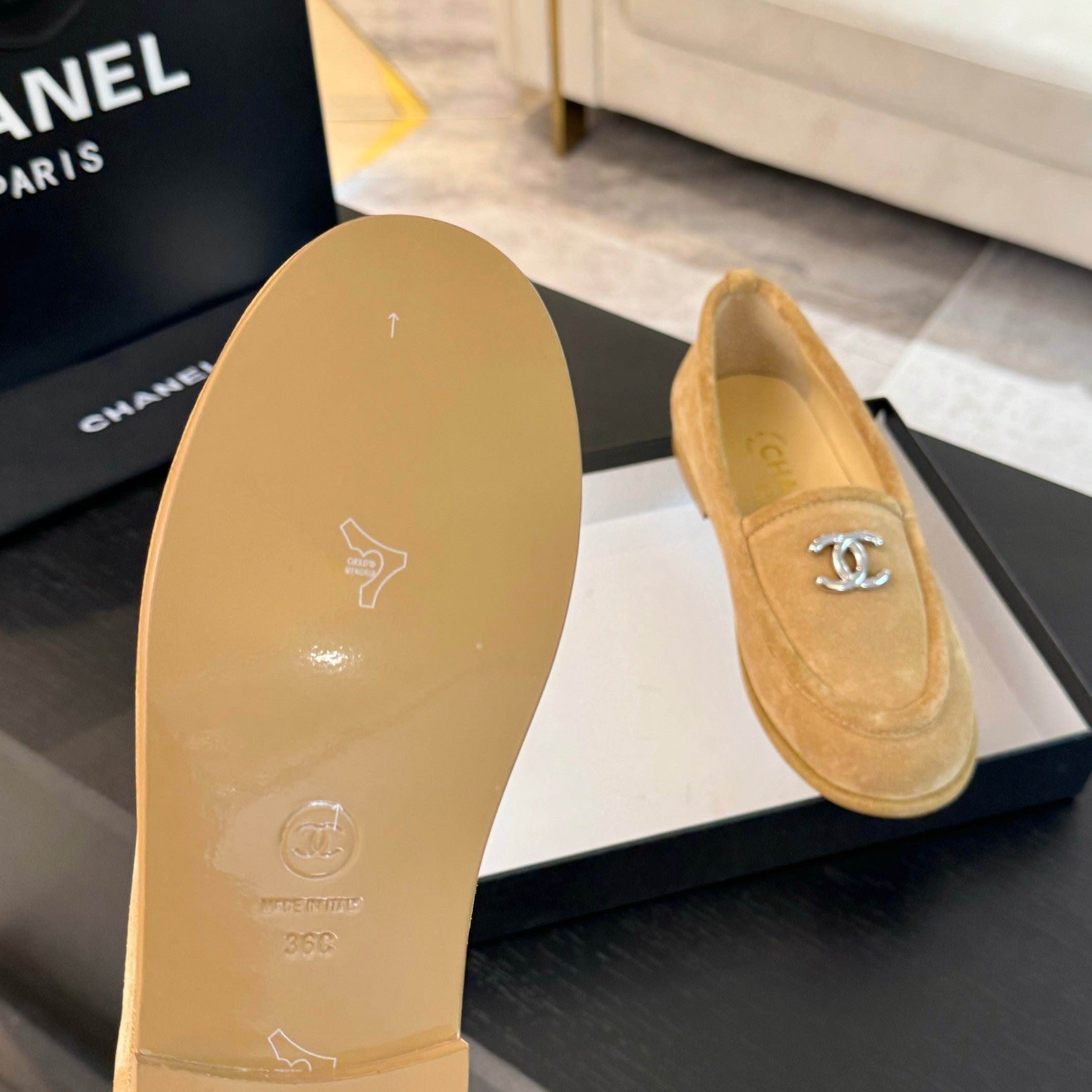 CC Moccasins Yellow Suede
