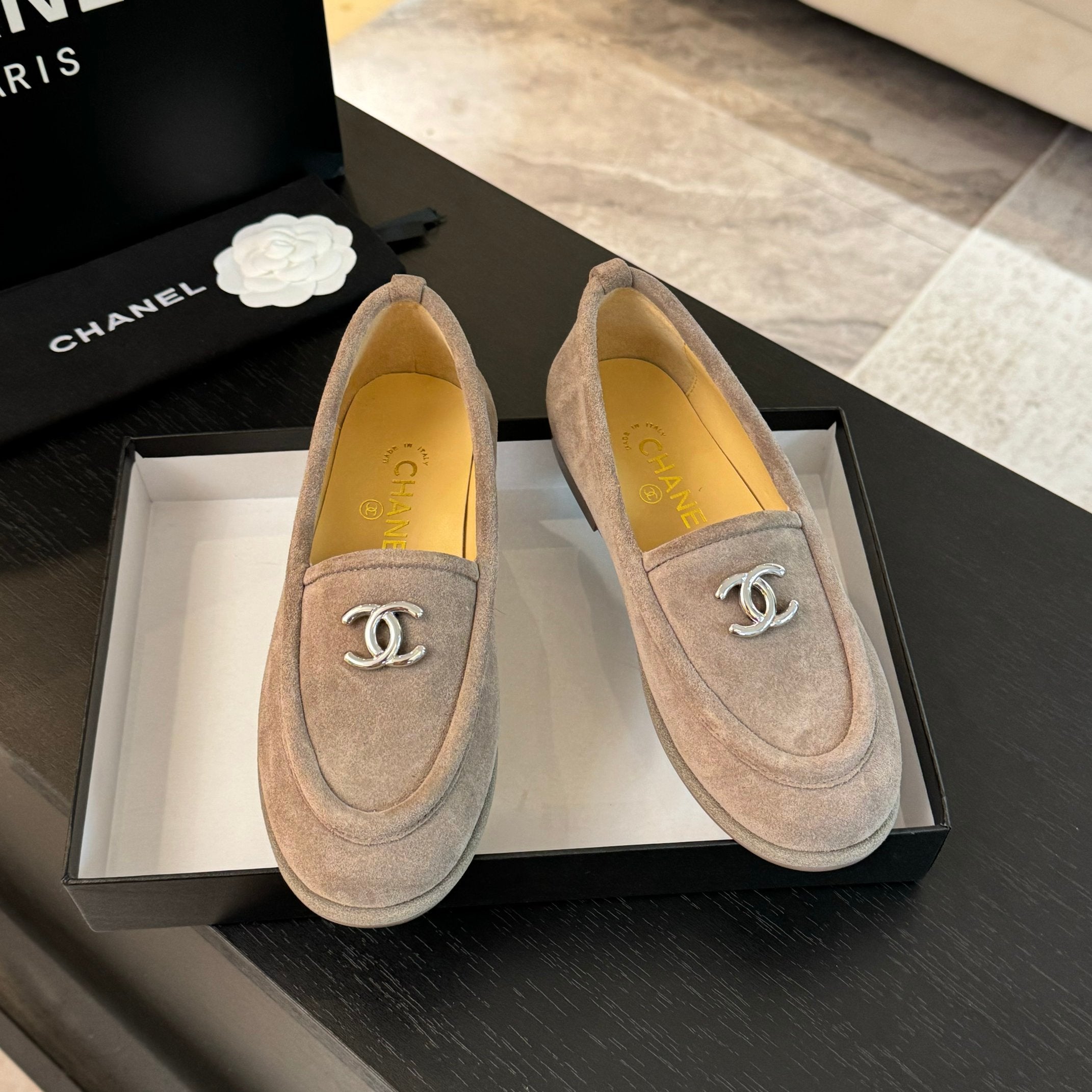 CC Moccasins Grey Suede