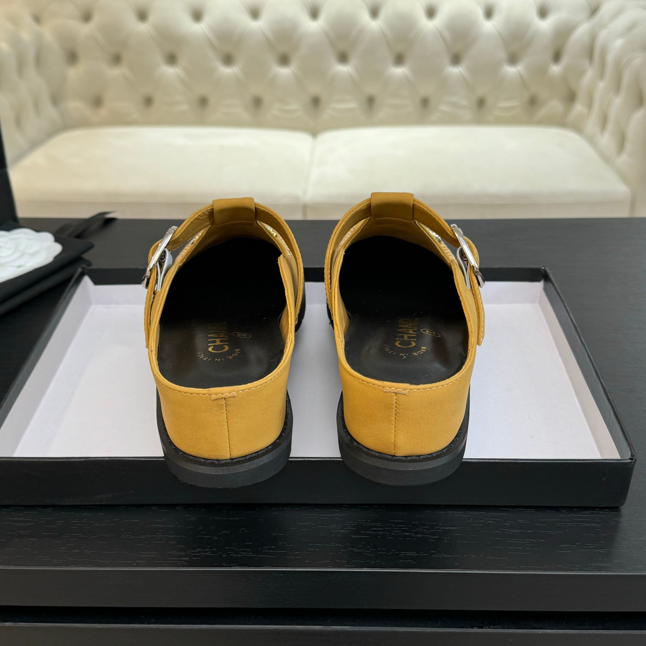 CC 25C Mule Sandal Canary Yellow Imported Cowhide 212944