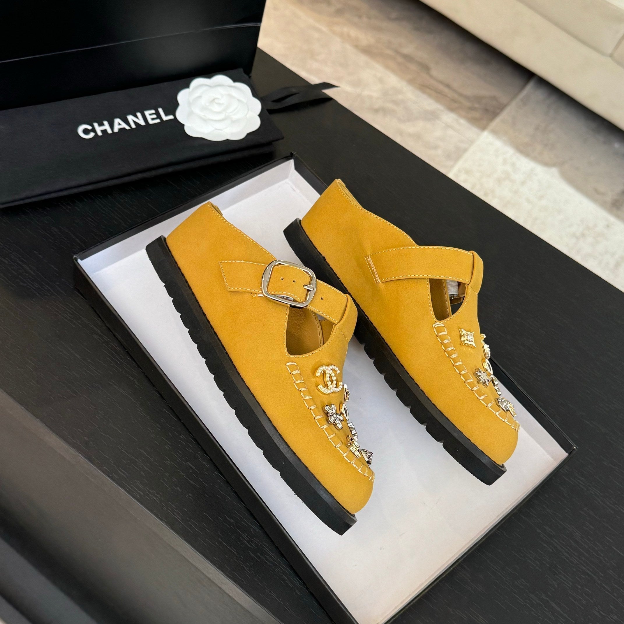 CC 25C Mule Sandal Canary Yellow Imported Cowhide 212944