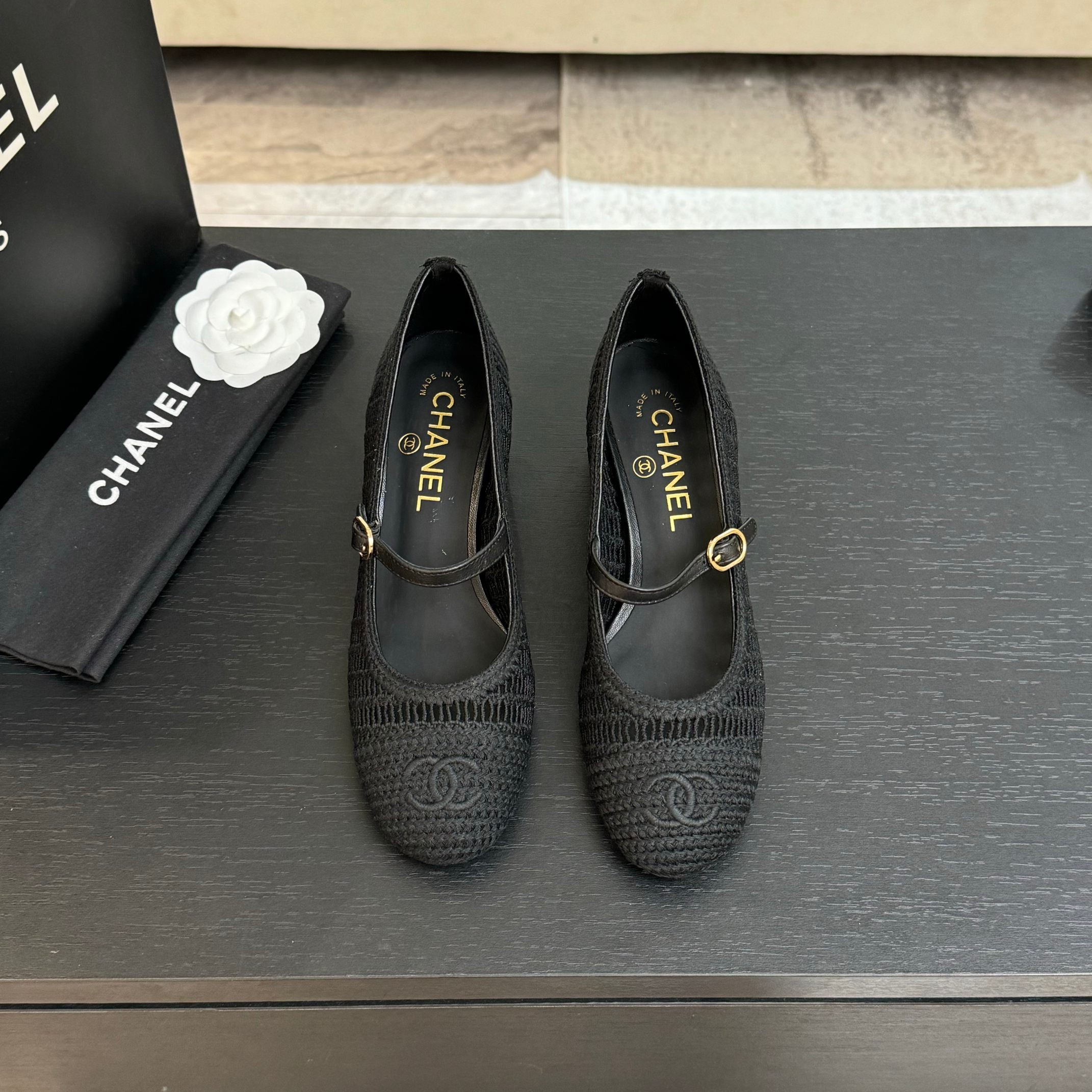 CC 25P Mary Jane 50mm Black Raffia 373787