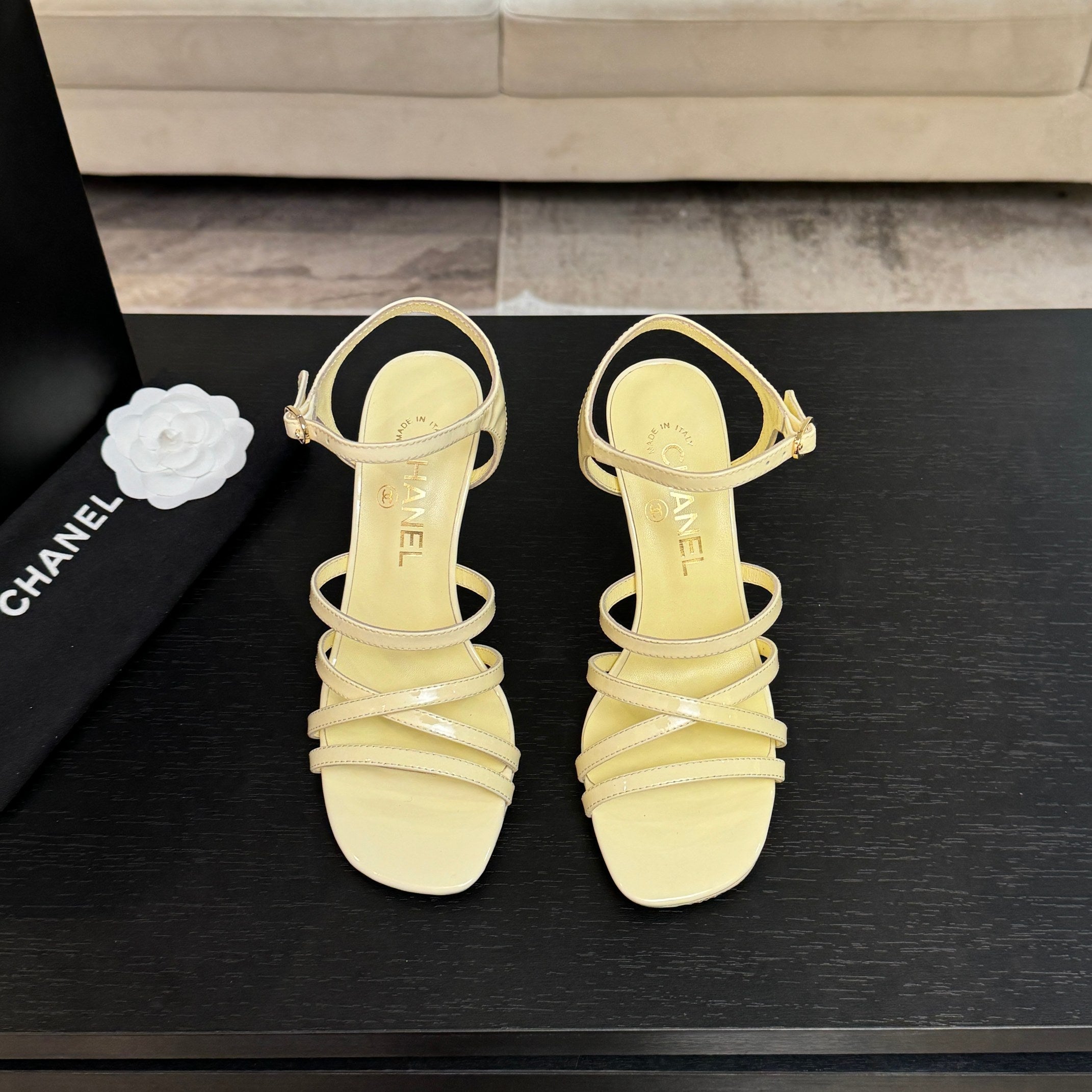 CC Cruise 25/26 Sandal 95mm Lemon Yellow Patent Leather