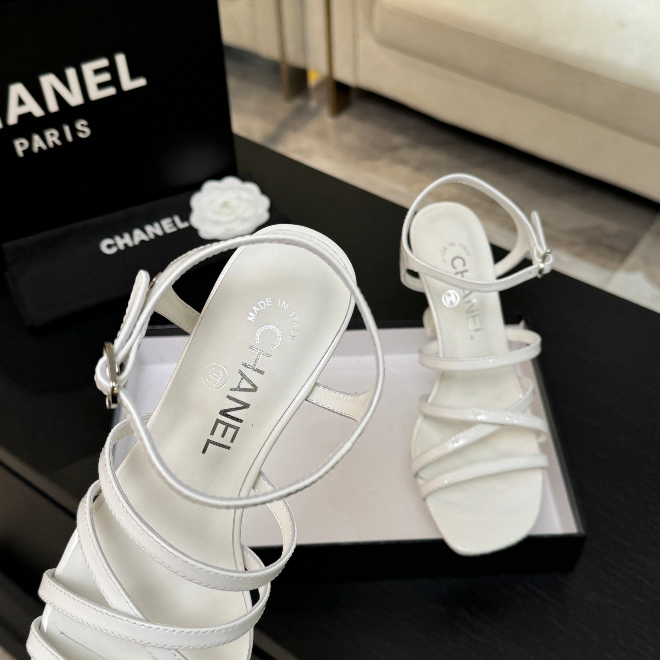 CC Cruise 25/26 Sandal 95mm White Patent Leather