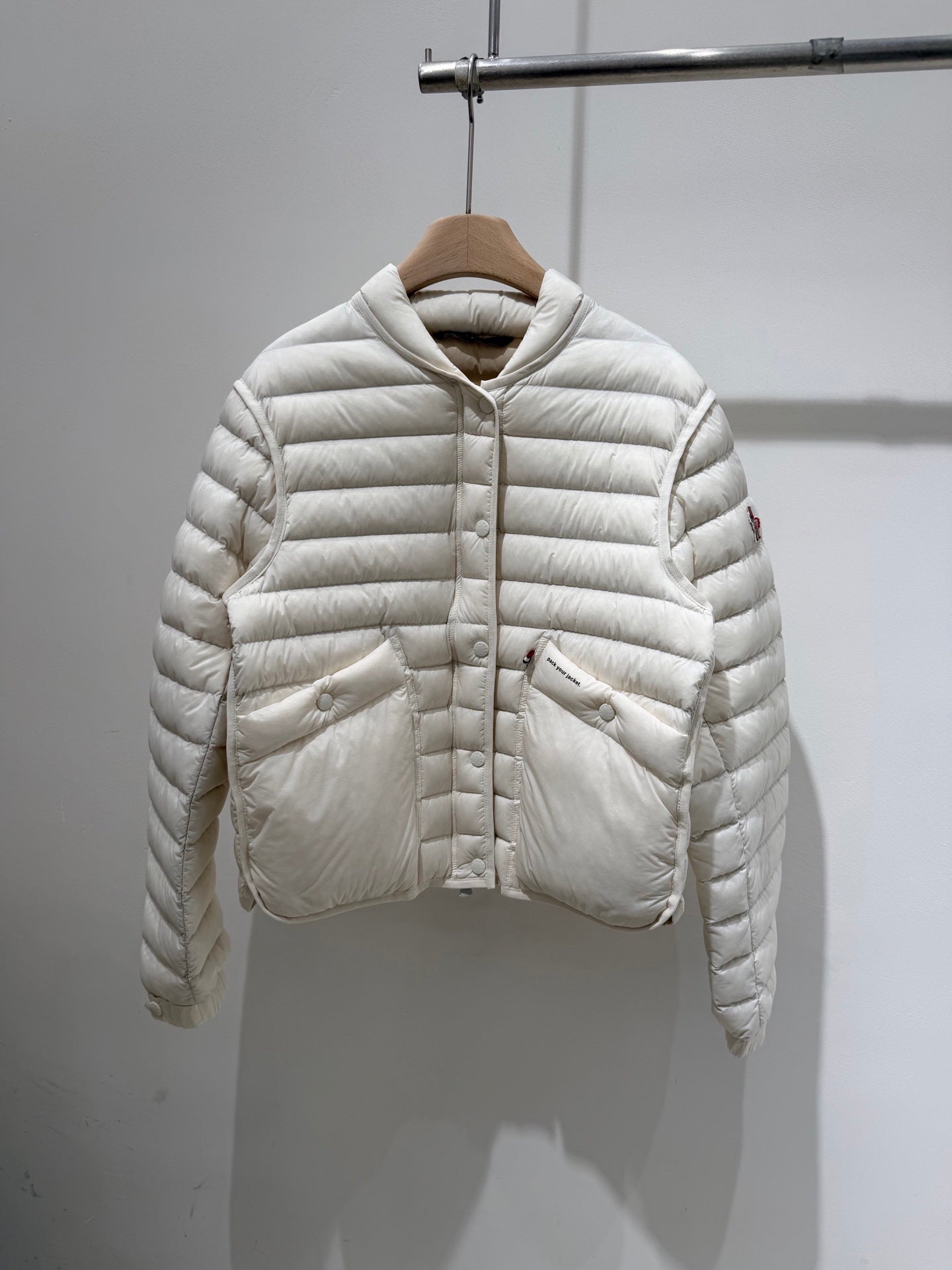 MC 2025 Furry Vest Pink And Cream Lambskin Down