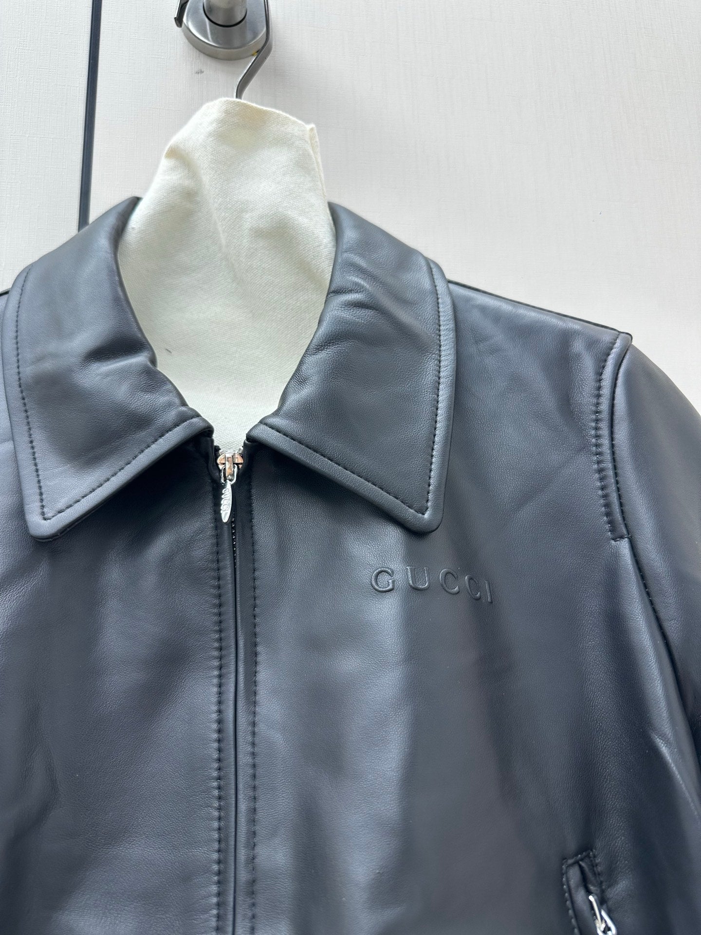GG 26s Crop/Cropped Jacket Black Leather 420981