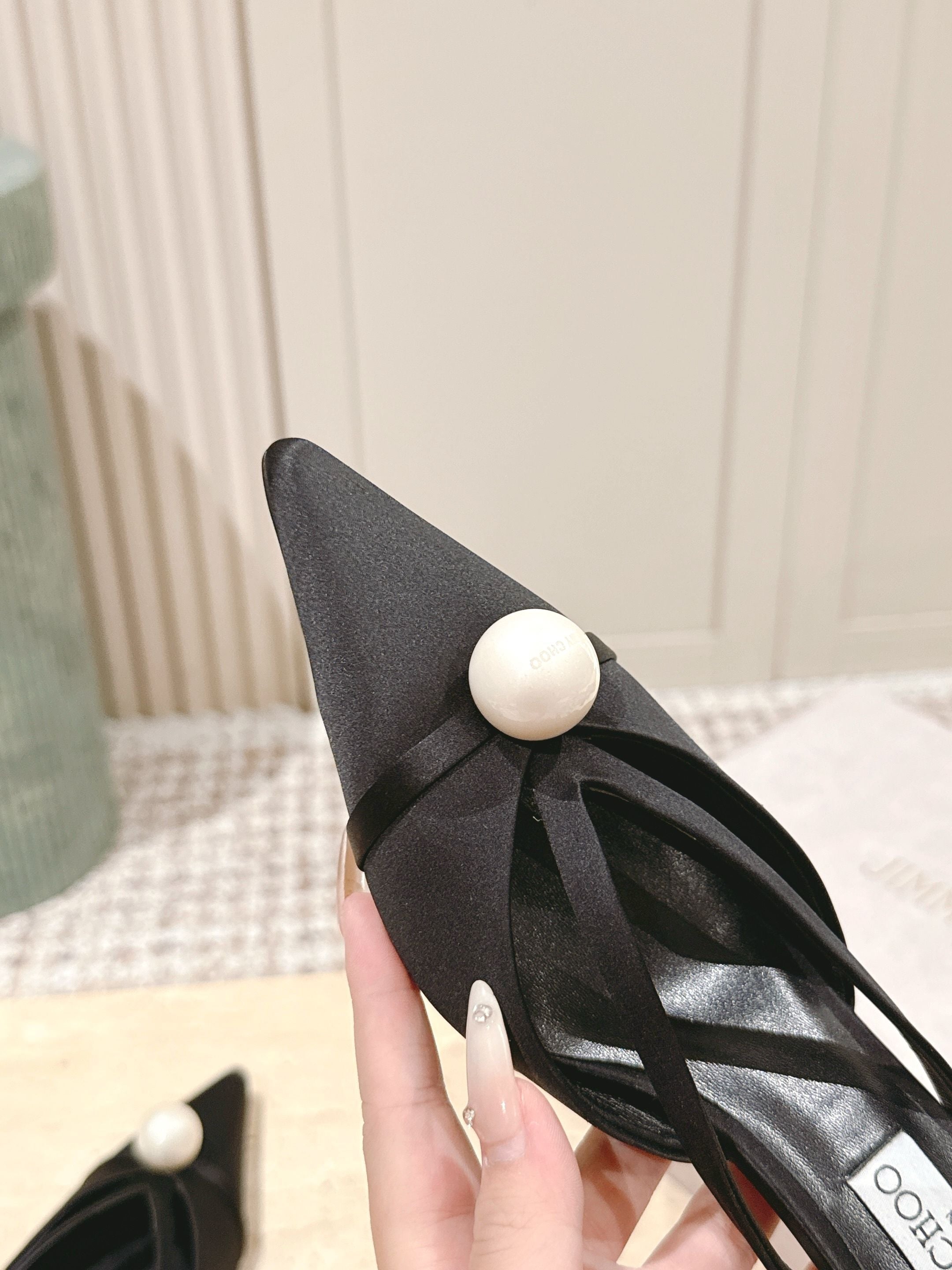 Jimmy Sana Mule 50mm Black Satin Fabric 431842