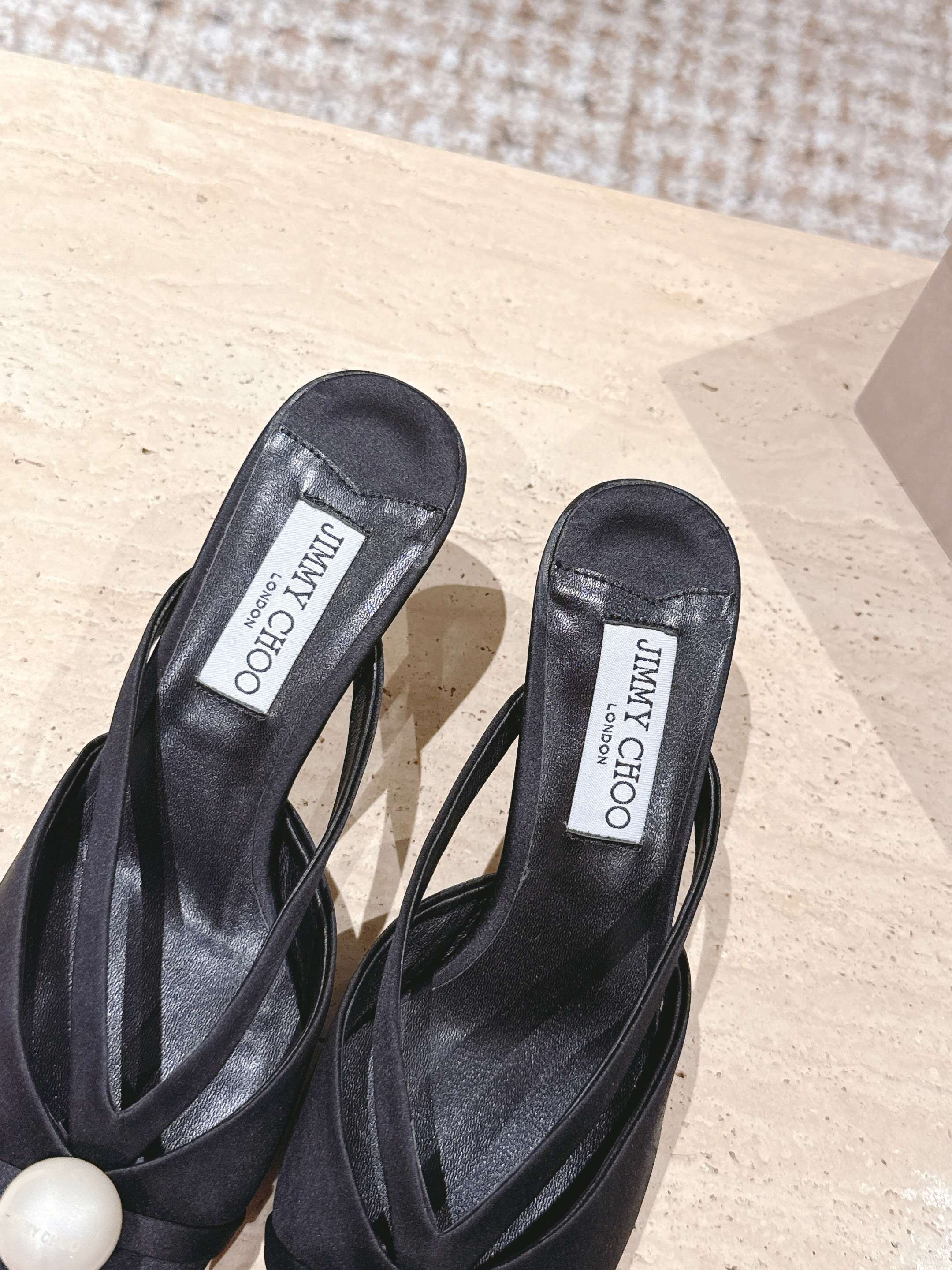 Jimmy Sana Mule 50mm Black Satin Fabric 431842