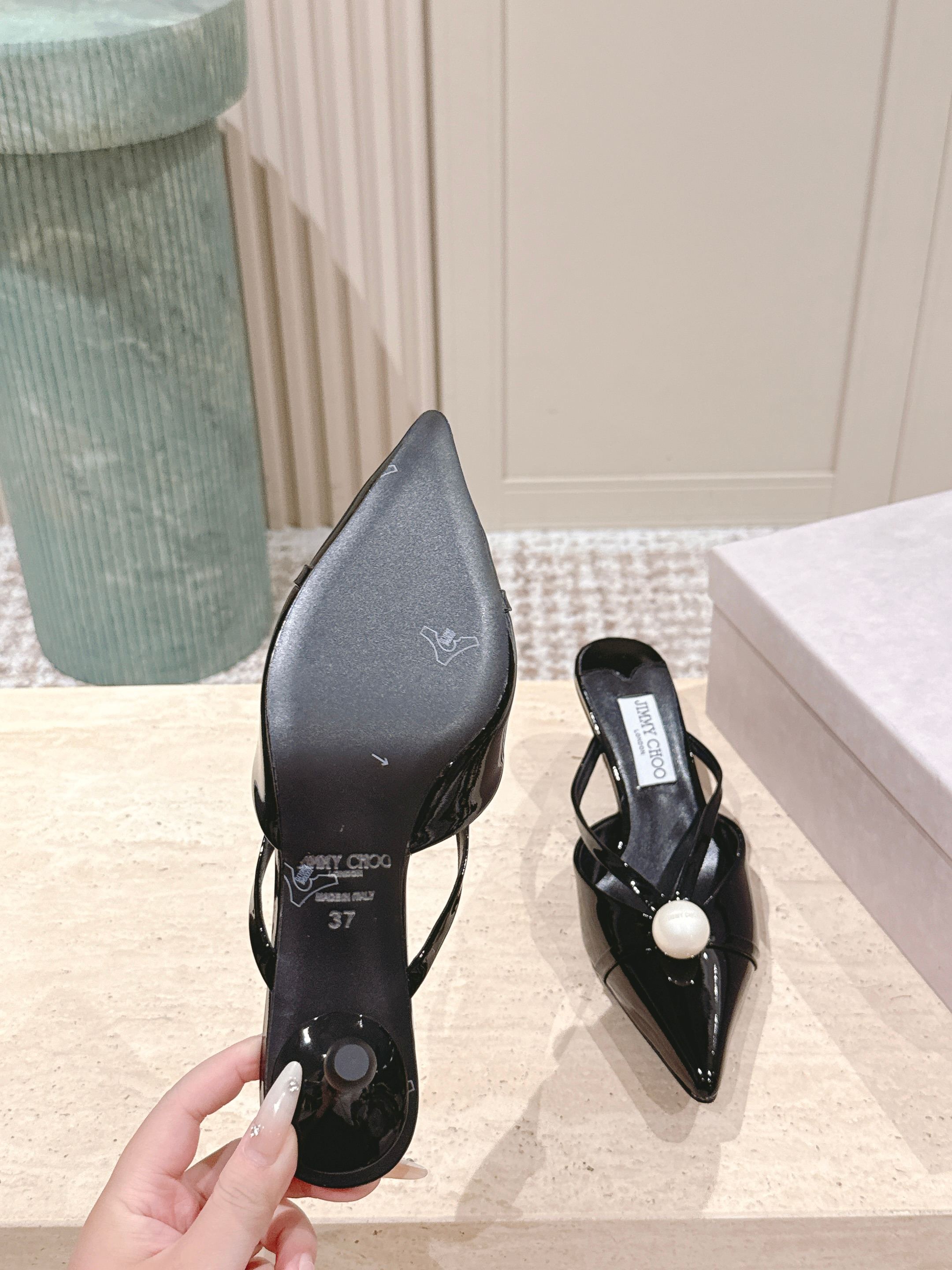 Jimmy Sana Mule 50mm Black Patent Leather 431843