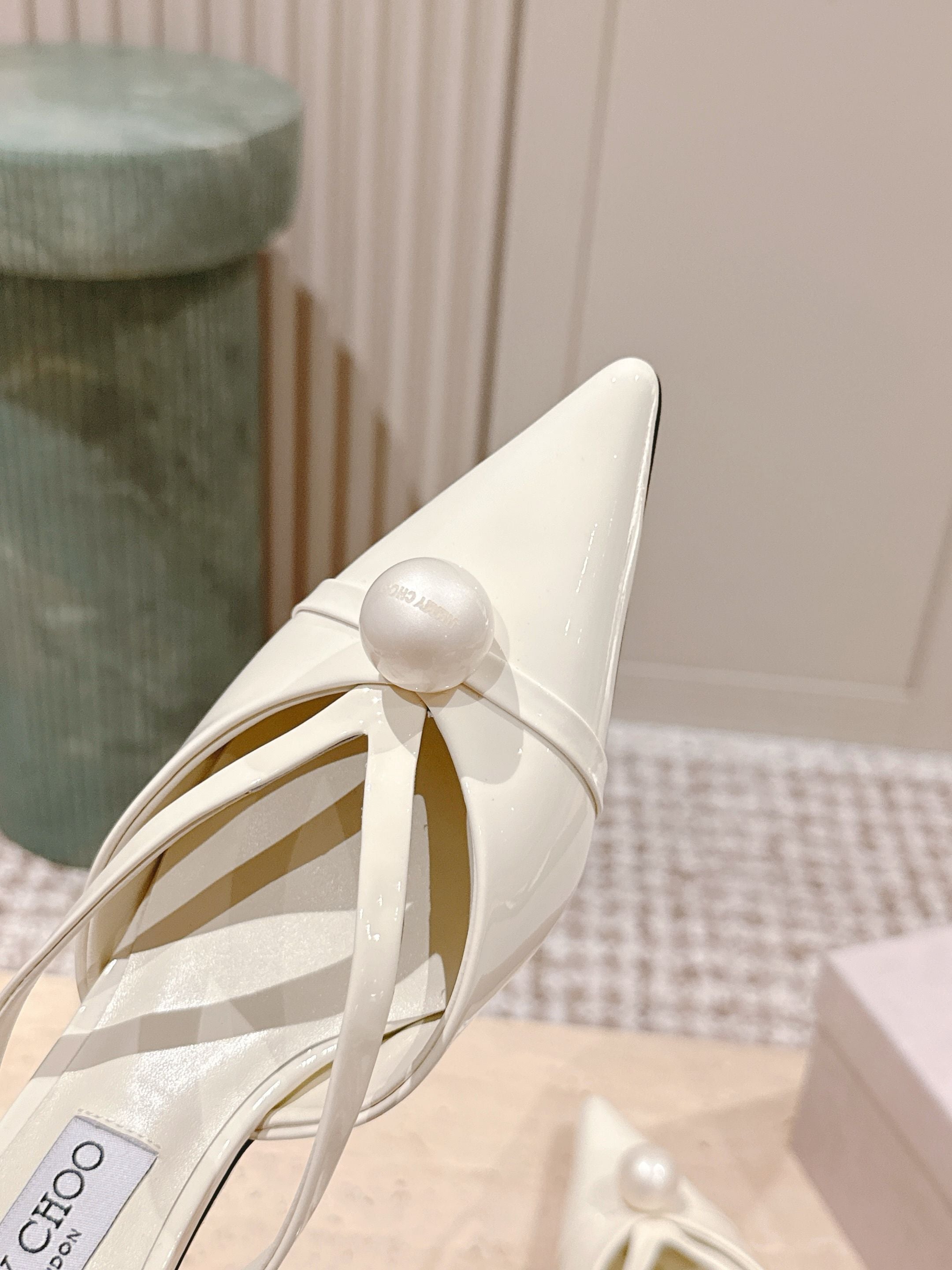 Jimmy Sana Mule 50mm White Patent Leather 431844