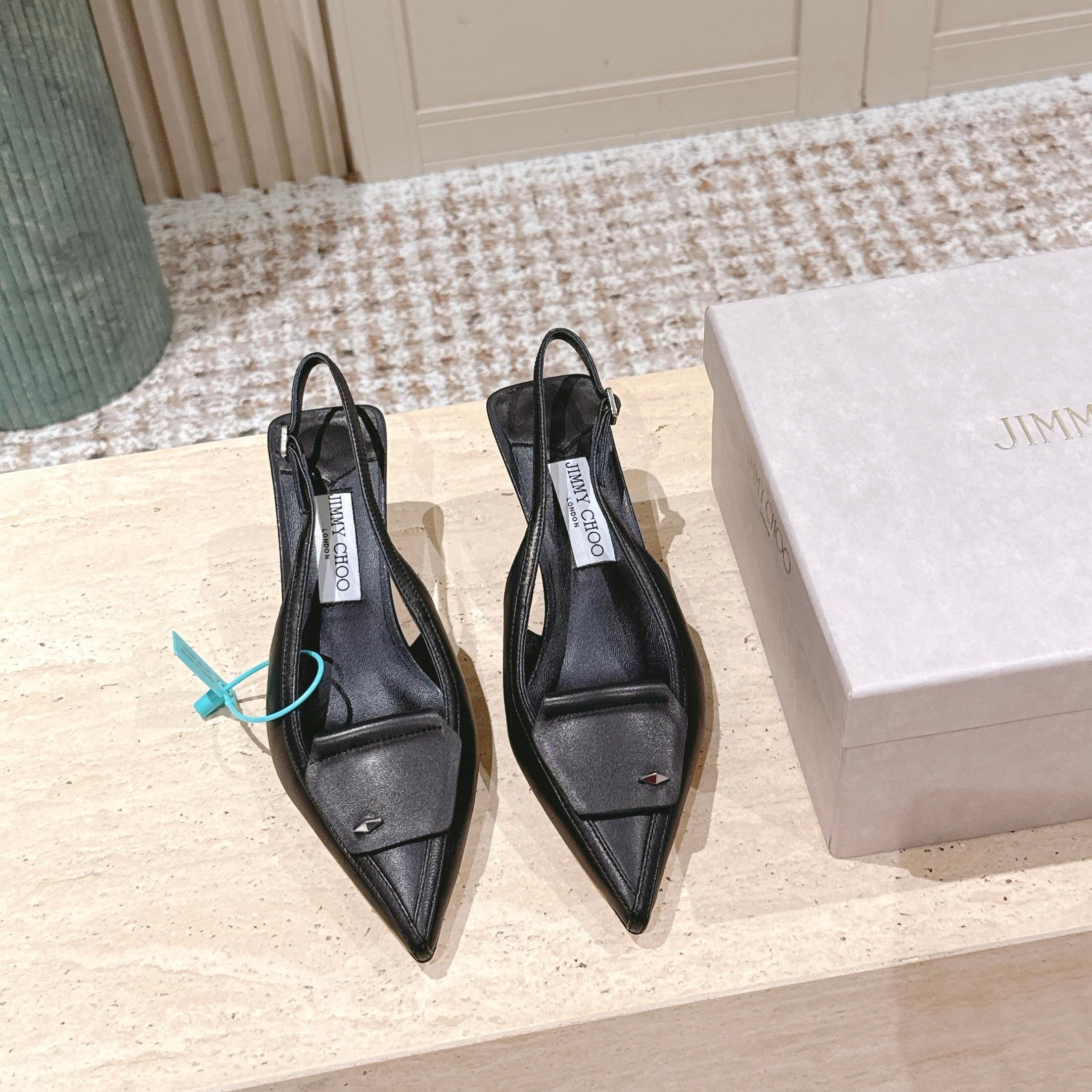 Jimmy Frances Slingback 60mm Black Cowhide 431854