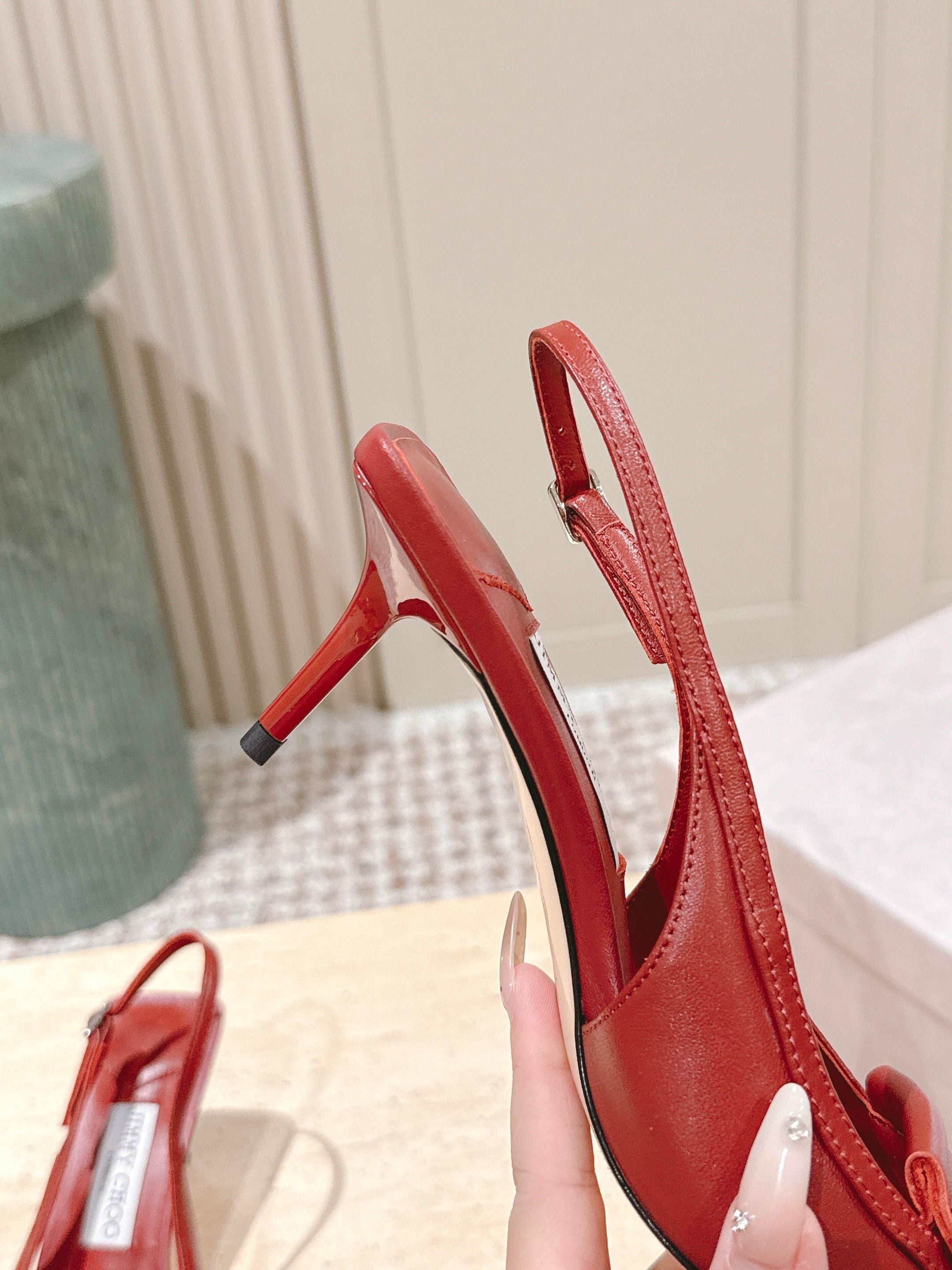 Jimmy Frances Slingback 60mm Red Cowhide 431855