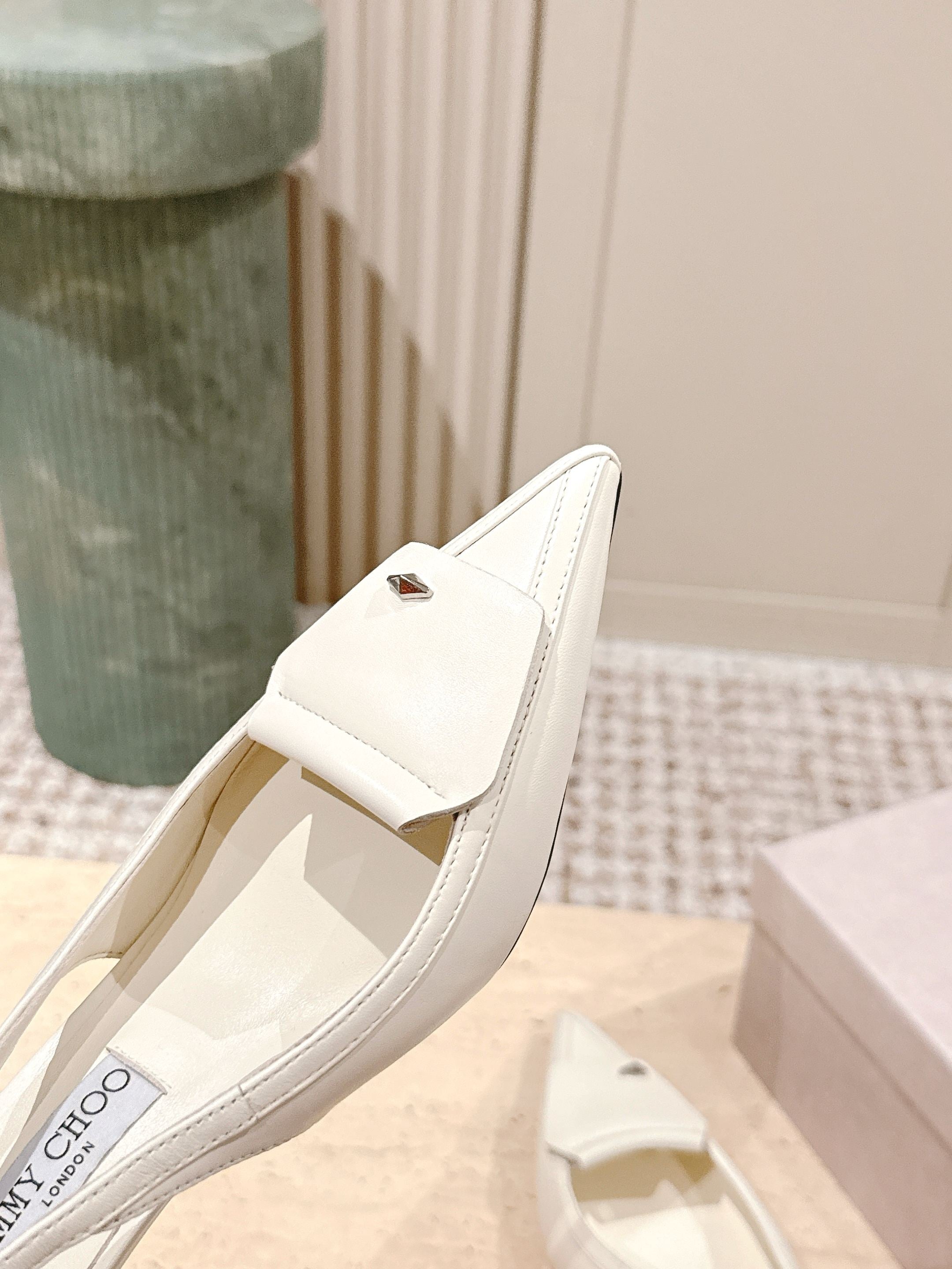 Jimmy Frances Slingback 60mm White Cowhide 431856