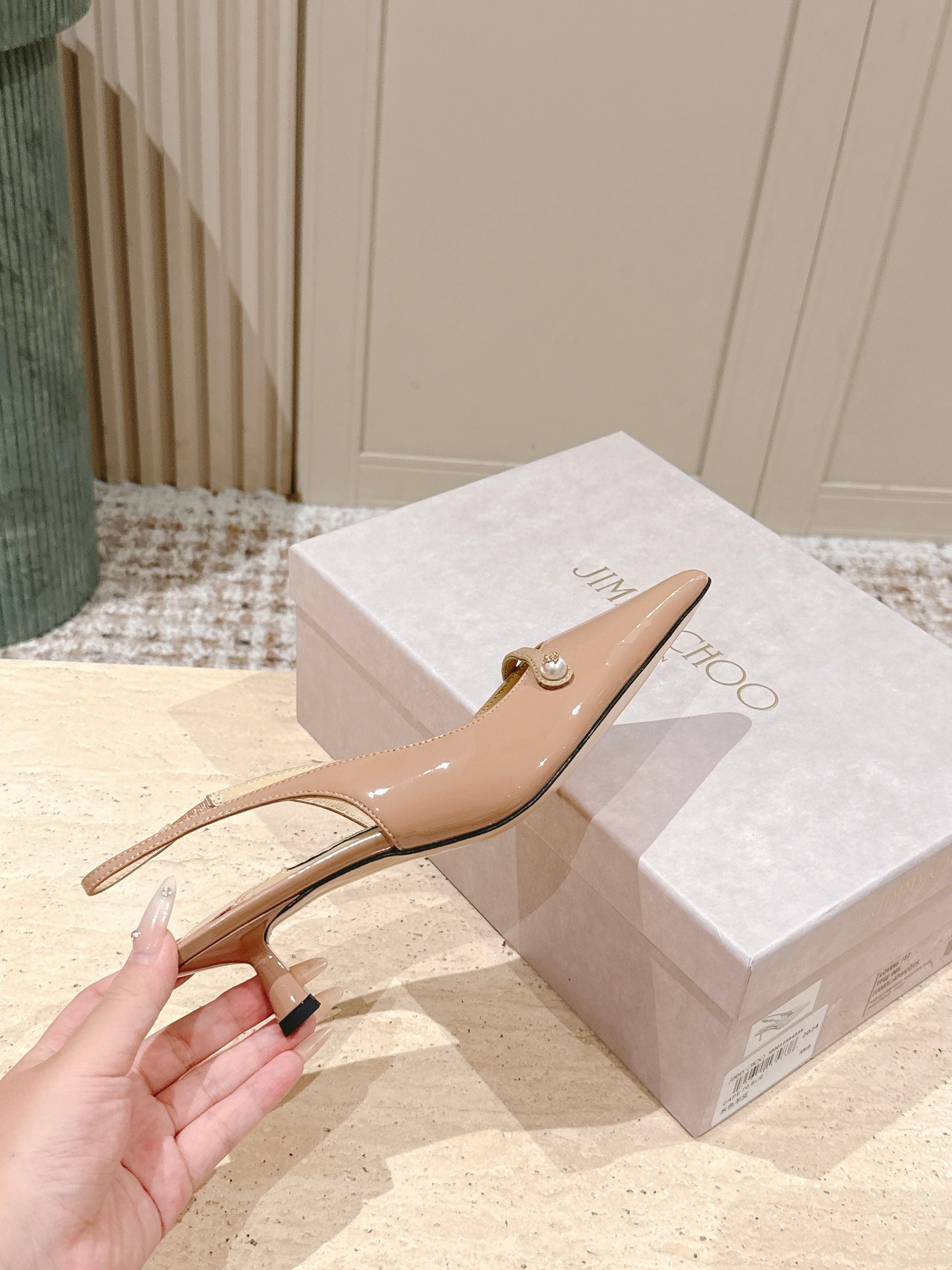 Jimmy 25 Amita Slingback 45mm Ballet Pink Patent Leather 431859