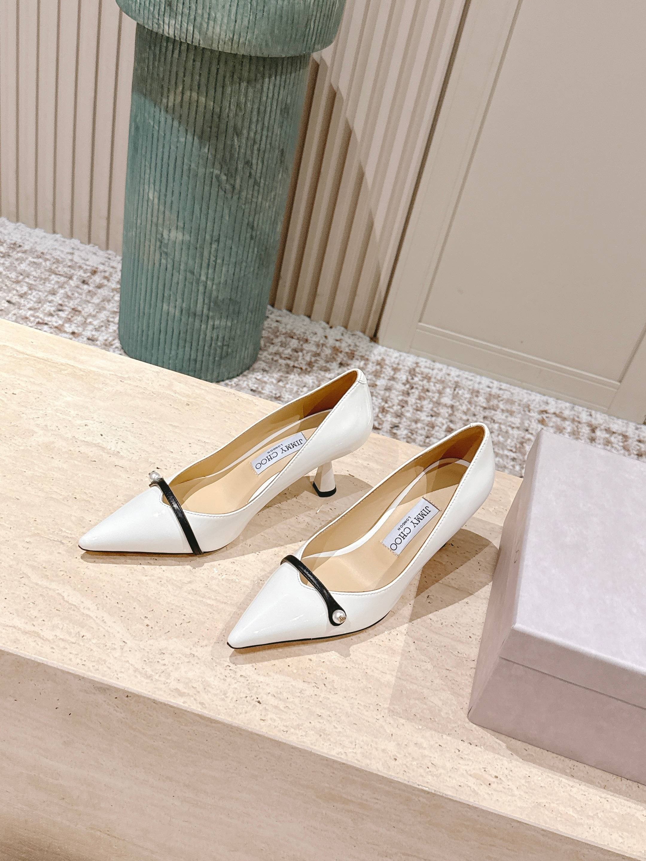 Jimmy 25 Amita Pump 65mm White Patent Leather 431862