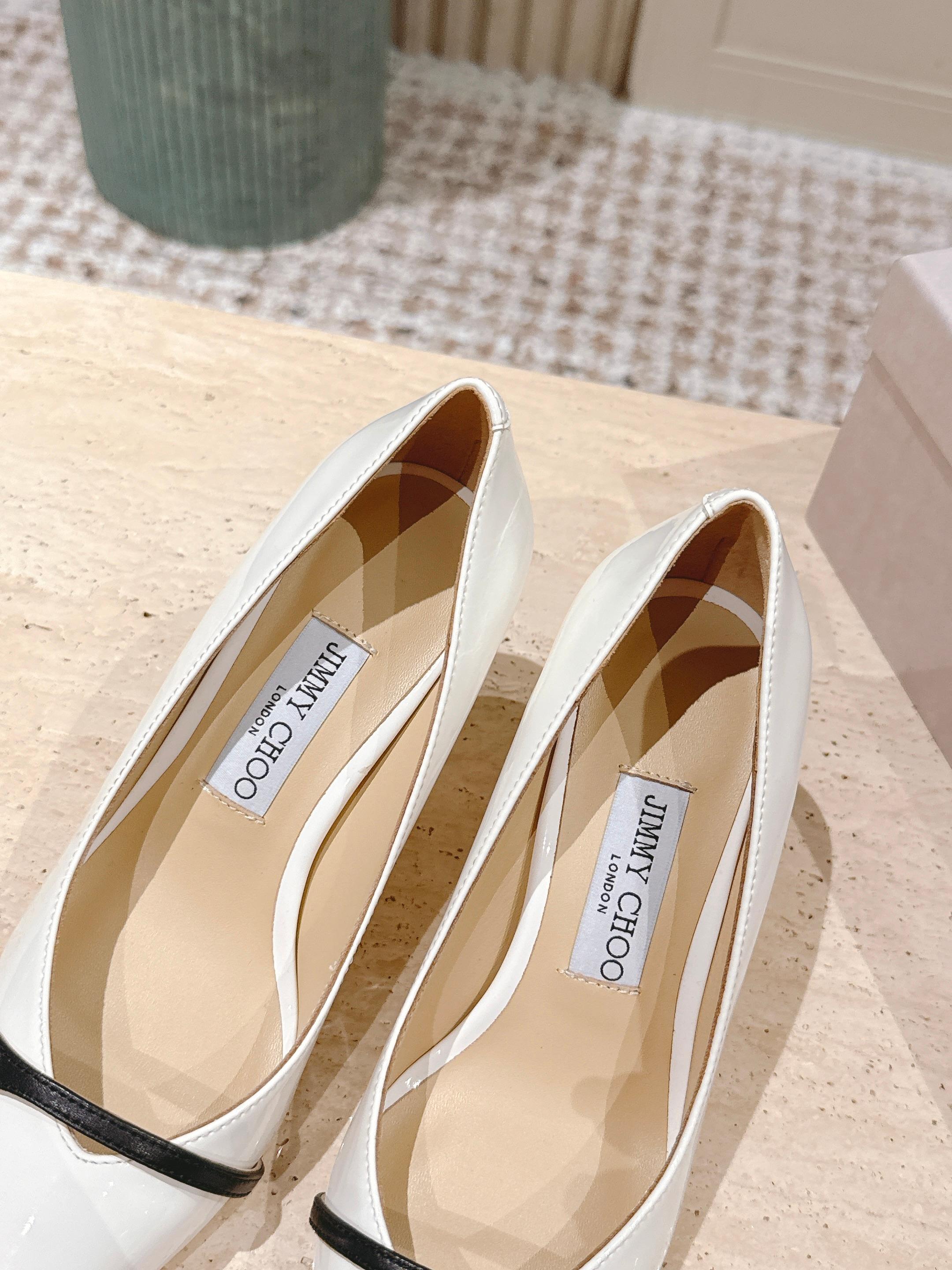 Jimmy 25 Amita Pump 65mm White Patent Leather 431862