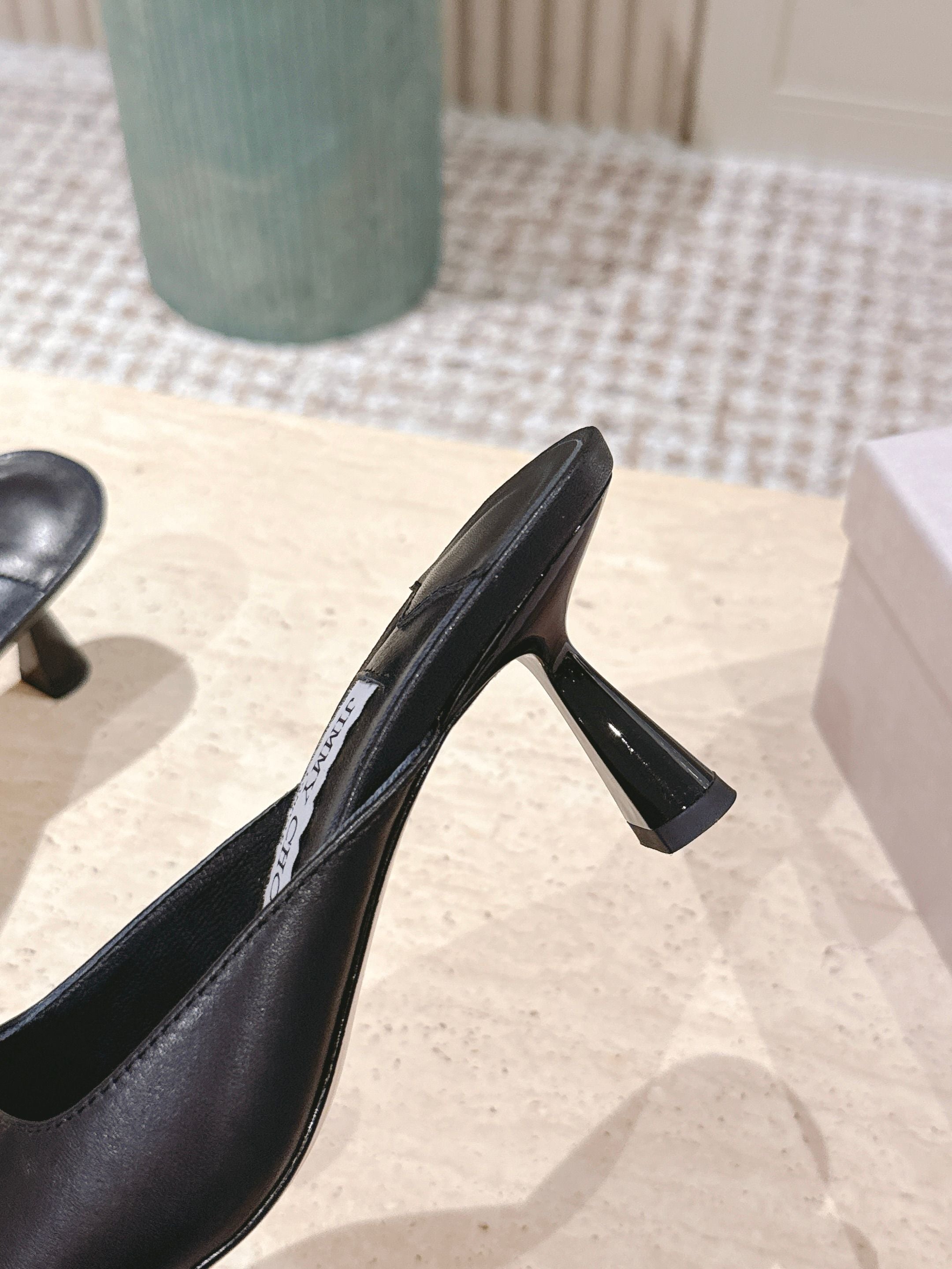 Jimmy 25s Skye Satin Mules 70mm Black Leather 431870